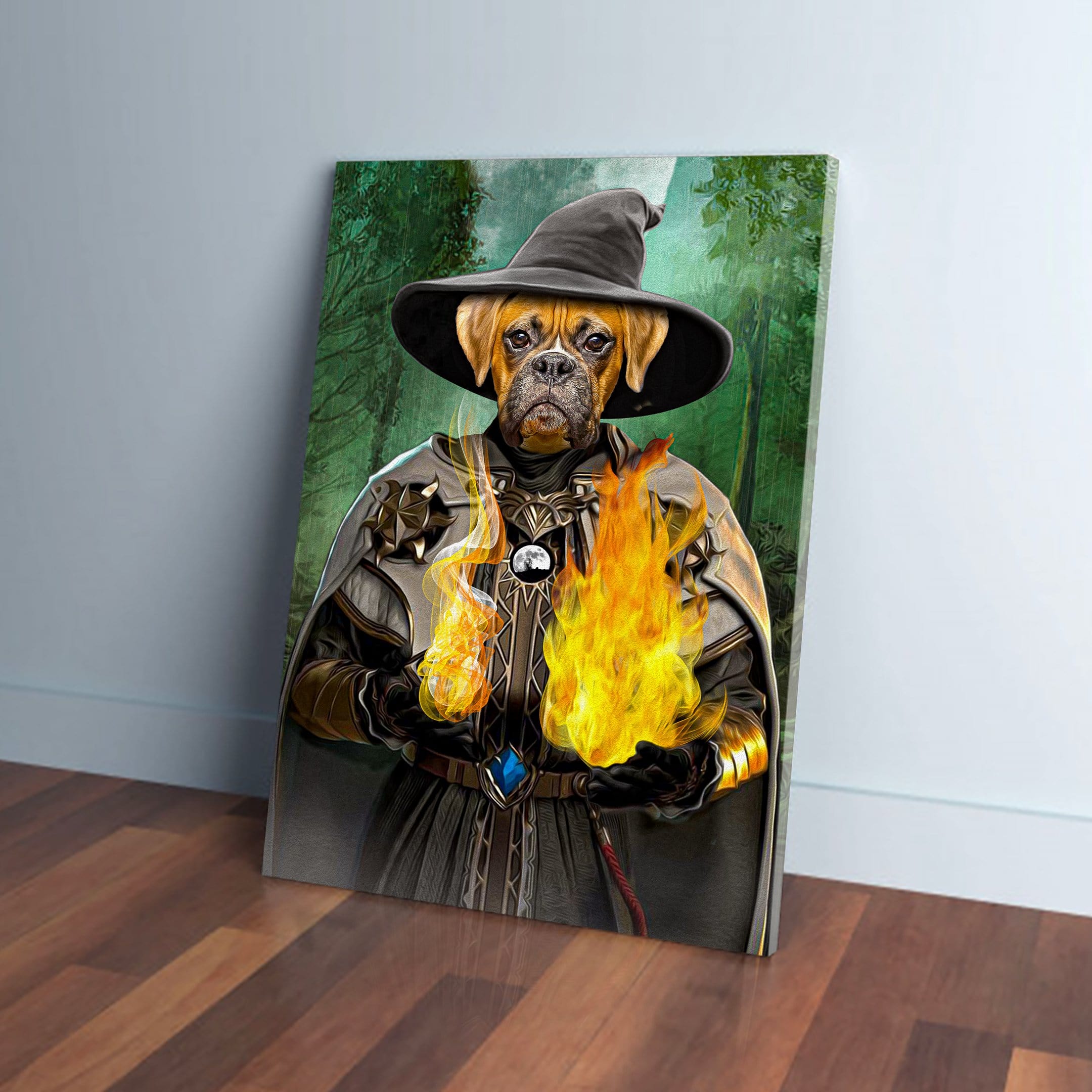 &#39;The Wizard&#39; Personalized Pet Canvas