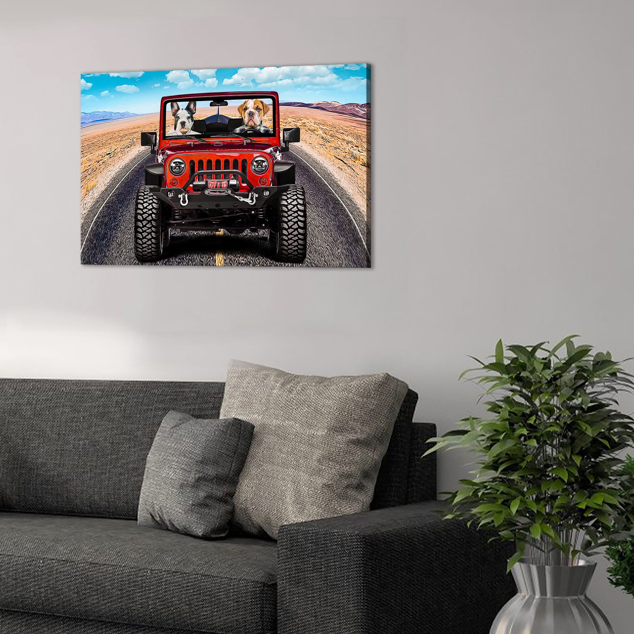 &#39;The Yeep Cruisers&#39; Personalized 2 Pet Canvas