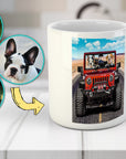 Taza personalizada con 3 mascotas 'The Yeep Cruisers'