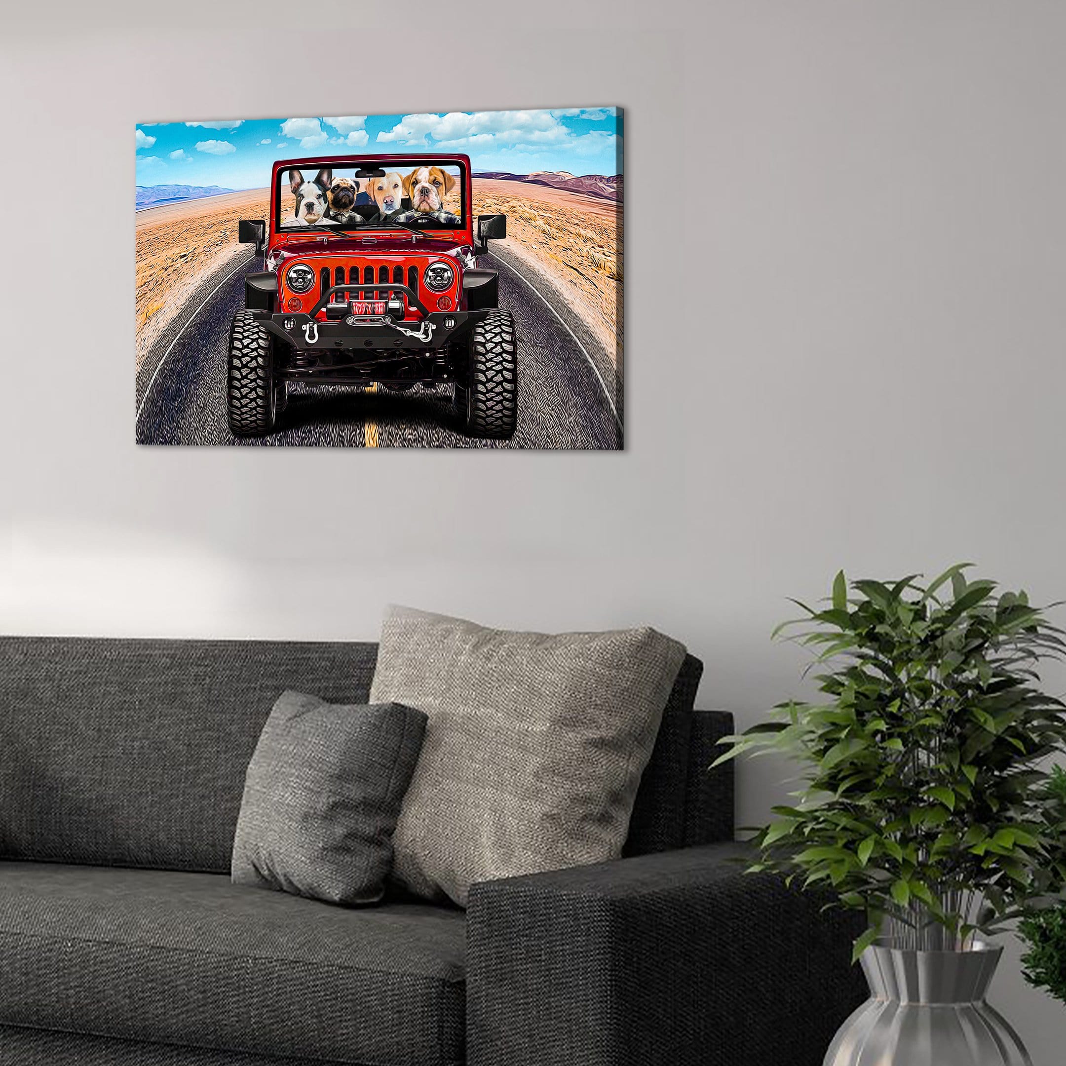 &#39;The Yeep Cruisers&#39; Personalized 4 Pet Canvas