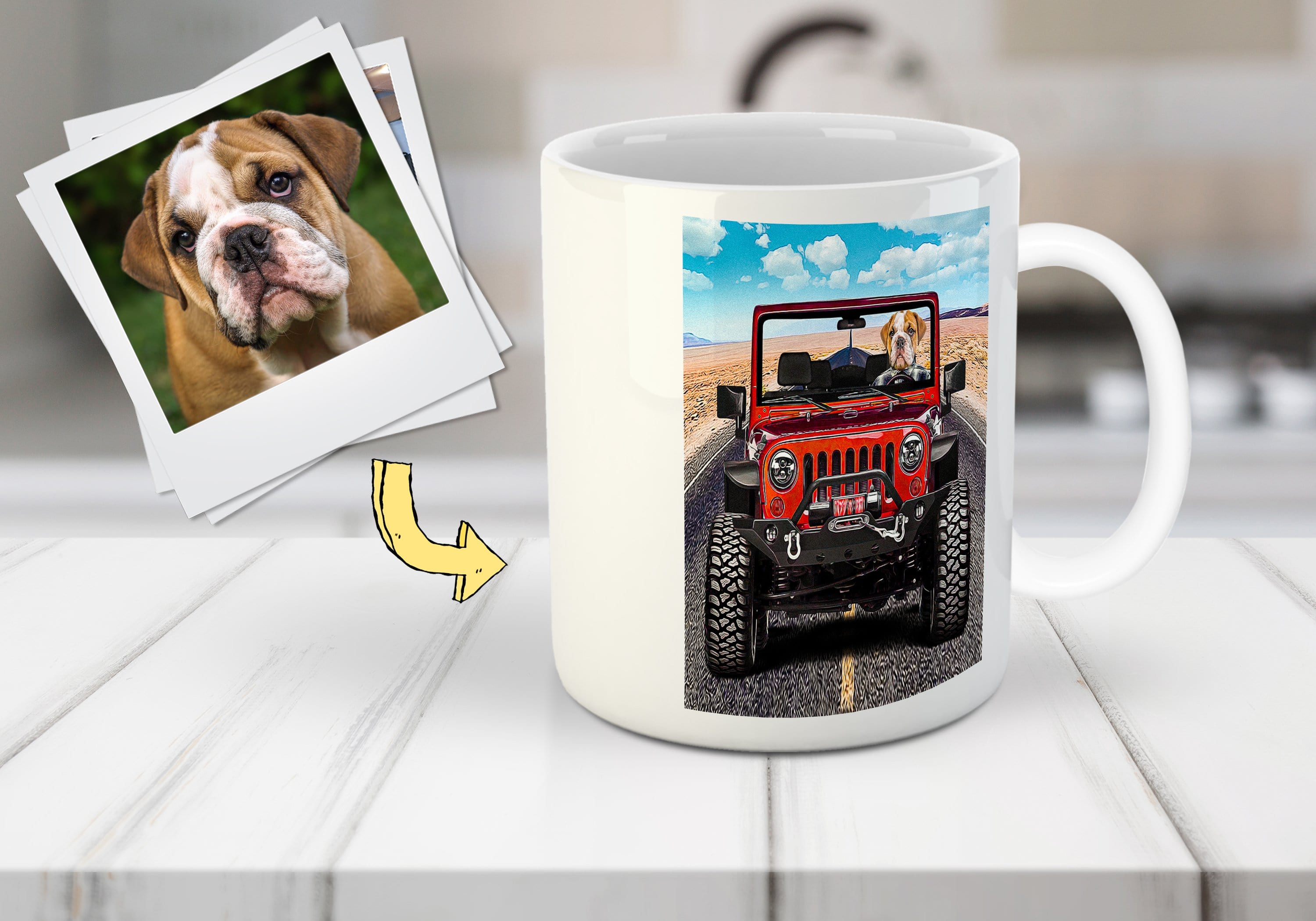 Taza personalizada para mascotas &#39;The Yeep Cruiser&#39;