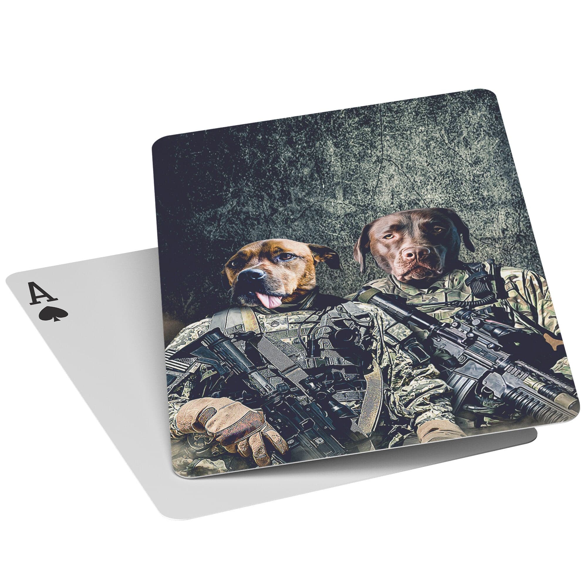 &#39;The Army Veterans&#39; Personalized 2 Pet Playing Cards