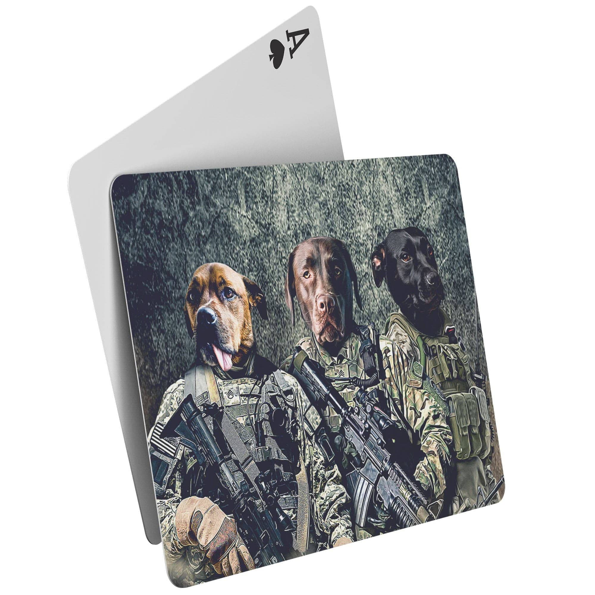 &#39;The Army Veterans&#39; Personalized 3 Pet Playing Cards