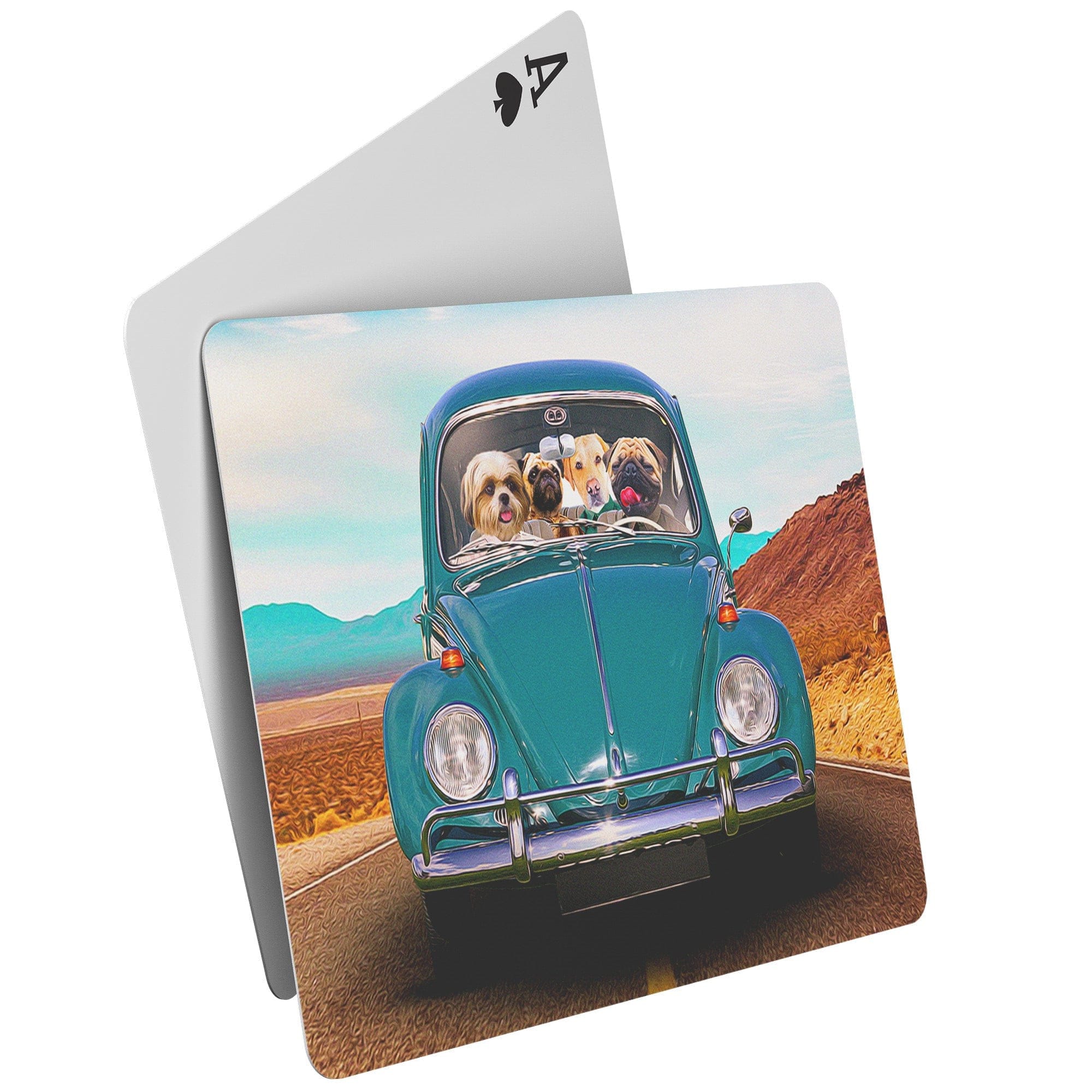 &#39;The Beetle&#39; Personalized 4 Pet Playing Cards