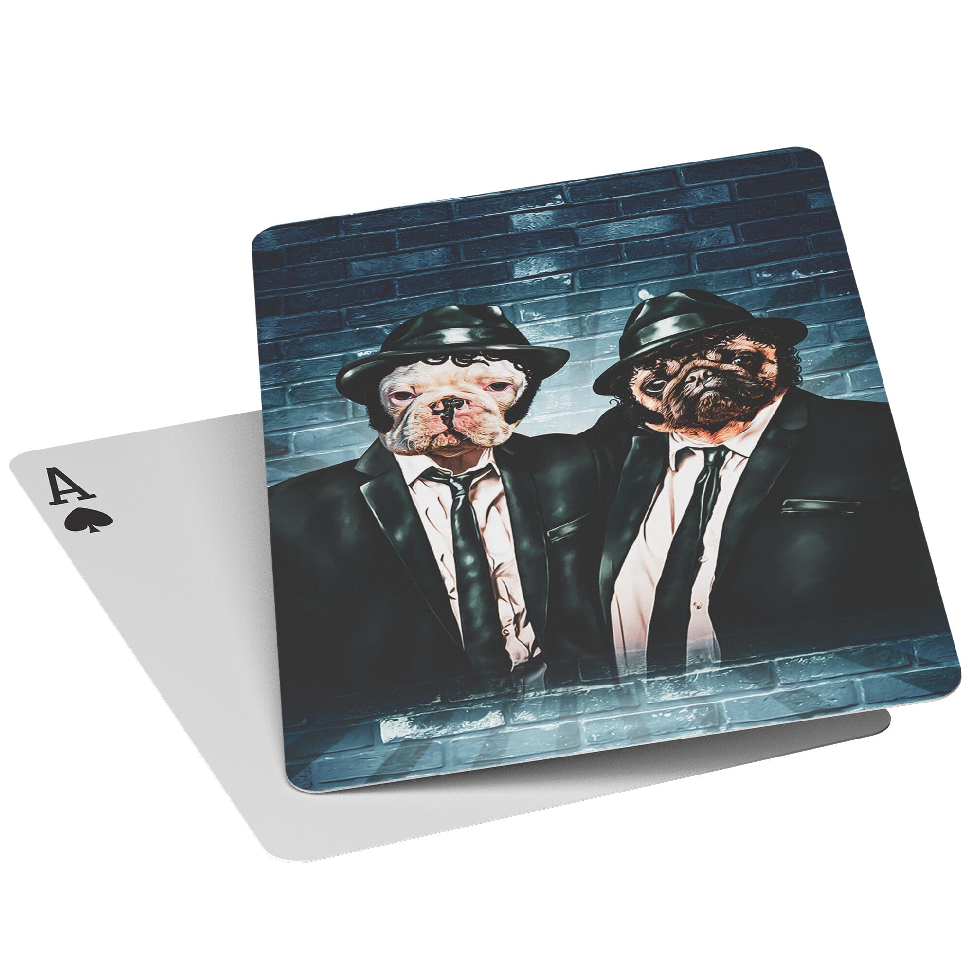 &#39;The Blues Doggos&#39; Personalized 2 Pet Playing Cards
