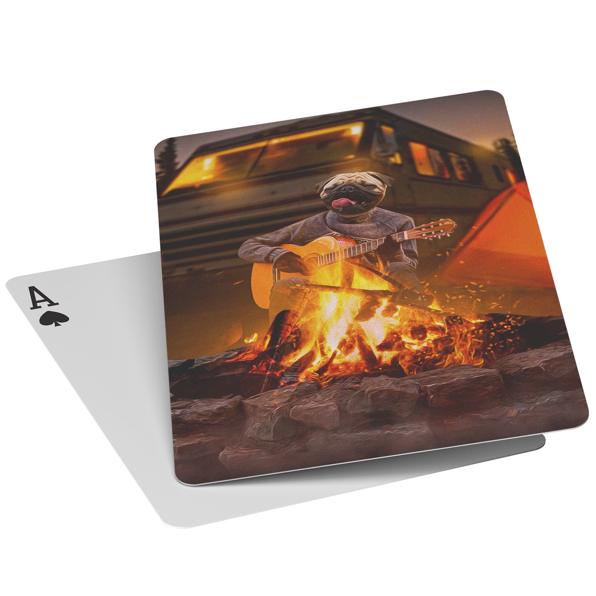 &#39;The Camper&#39; Personalized Pet Playing Cards