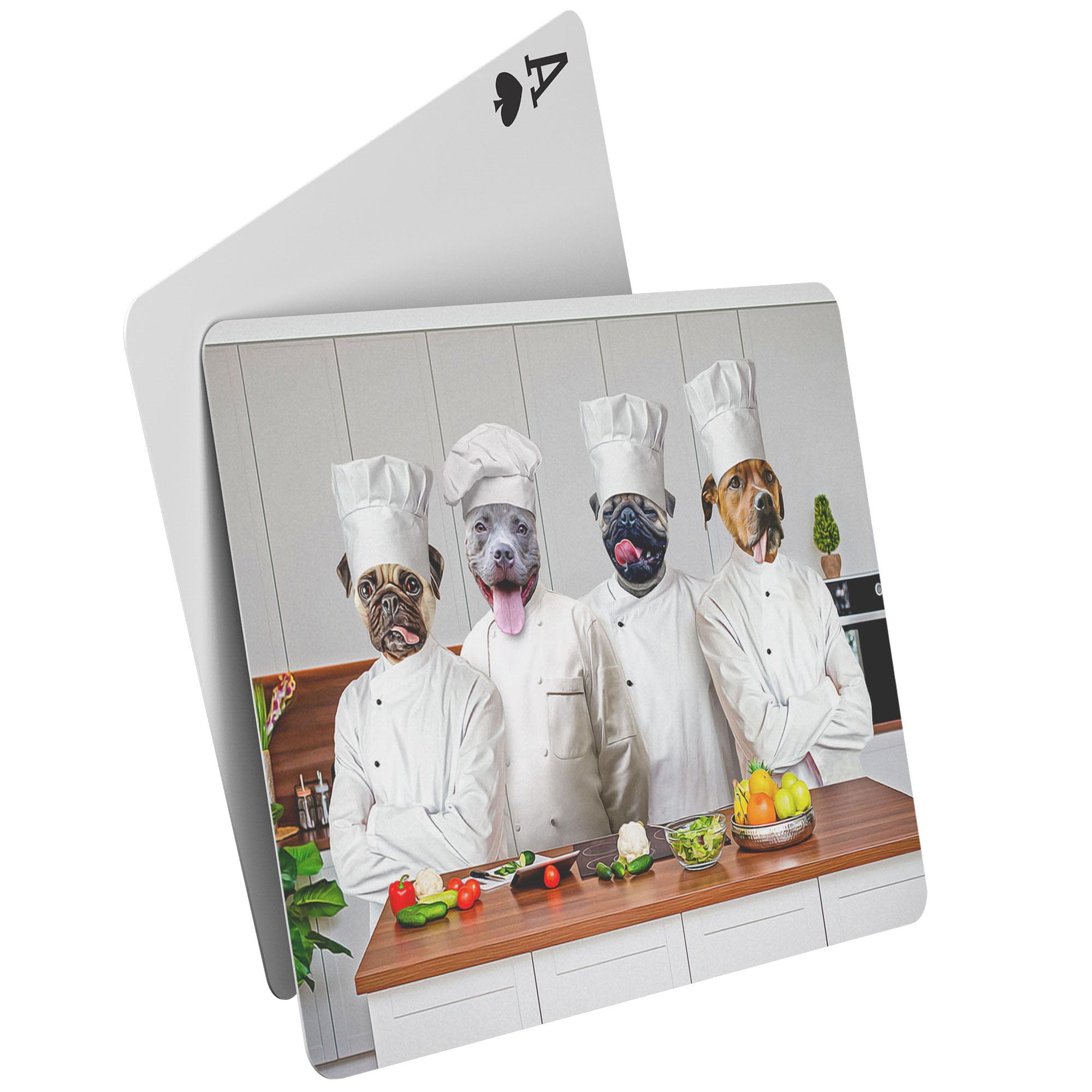&#39;Los Chefs&#39; Naipes Personalizados de 4 Mascotas