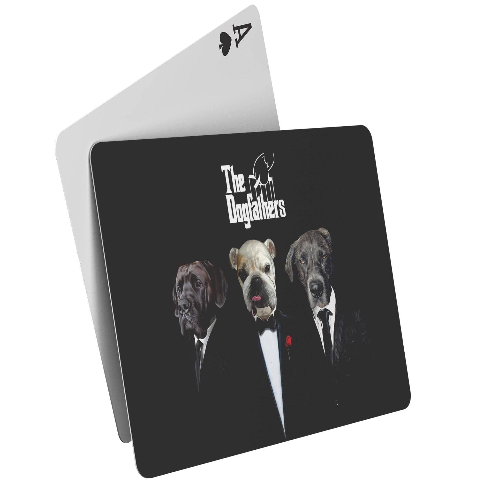 &#39;The Dogfathers&#39; Personalized 3 Pet Playing Cards