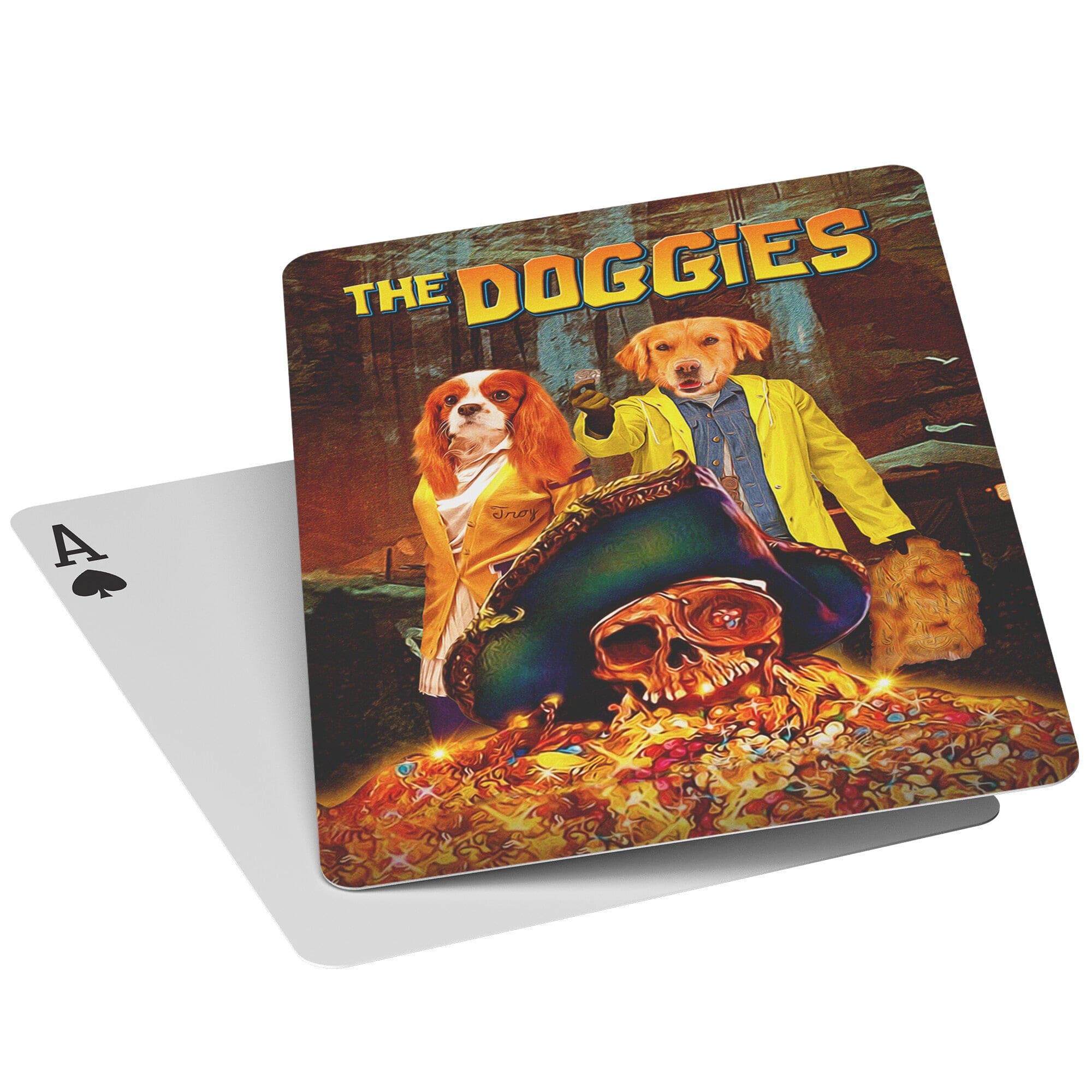 &#39;The Doggies&#39; Personalized 2 Pet Playing Cards