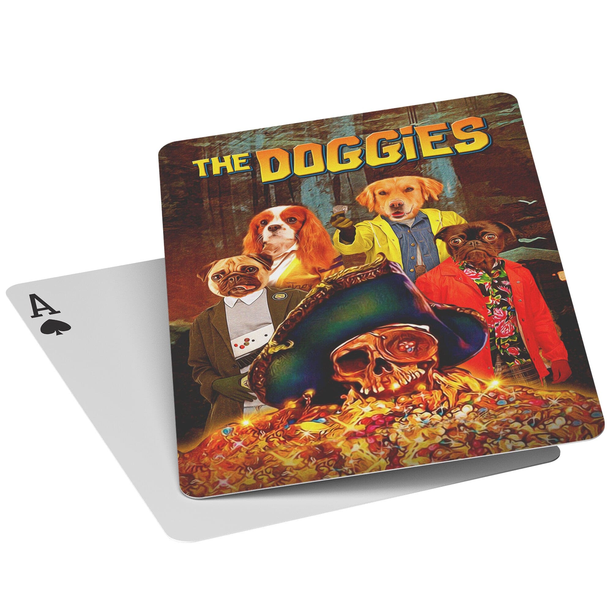&#39;The Doggies&#39; Personalized 4 Pet Playing Cards