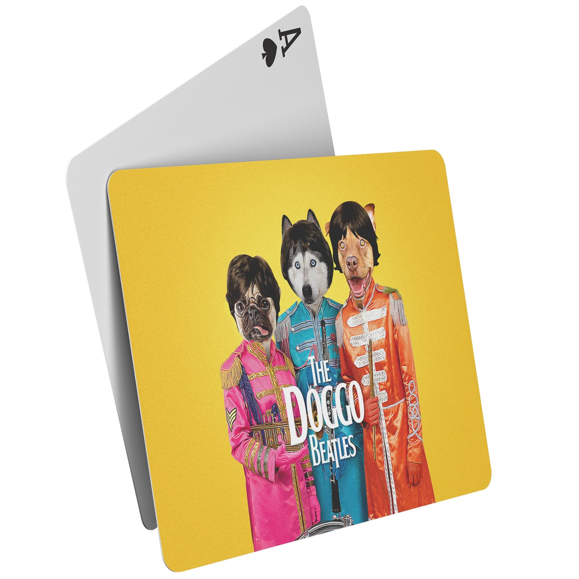 &#39;The Doggo Beatles&#39; Personalized 3 Pet Playing Cards
