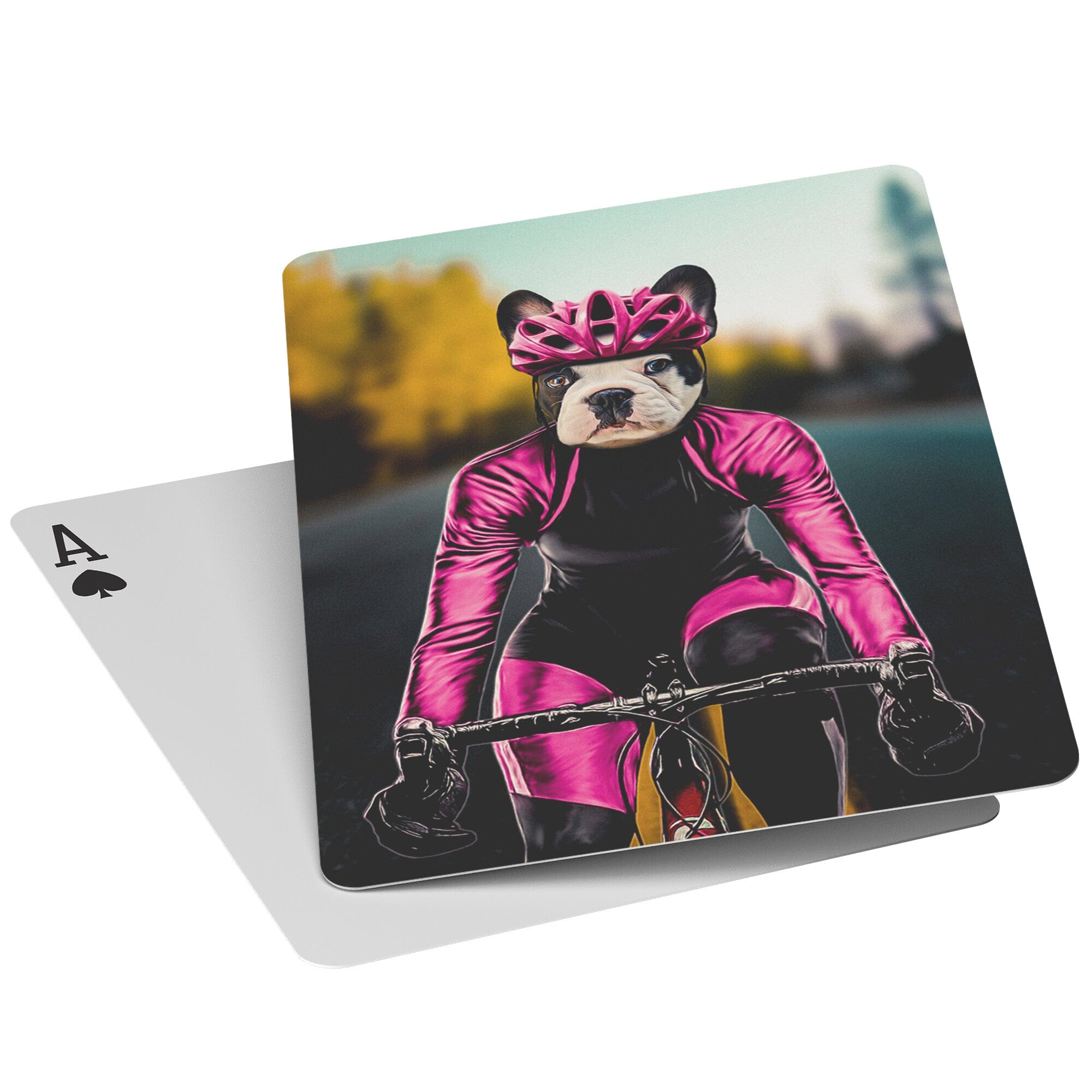 &#39;The Female Cyclist&#39; Personalized Pet Playing Cards