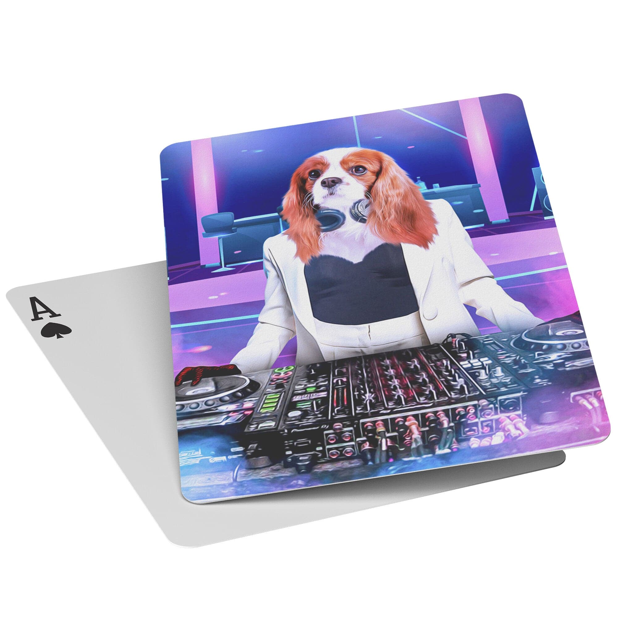 &#39;The Female DJ&#39; Personalized Pet Playing Cards