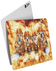 'The Firefighters' Personalized 4 Pet Playing Cards