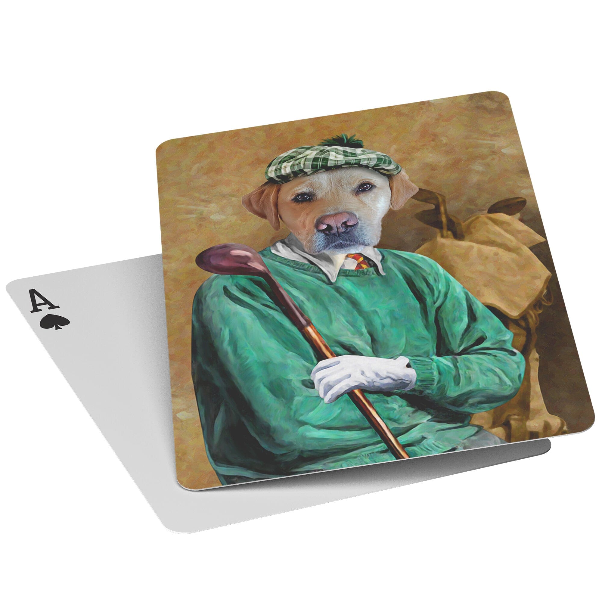 &#39;The Golfer&#39; Personalized Pet Playing Cards