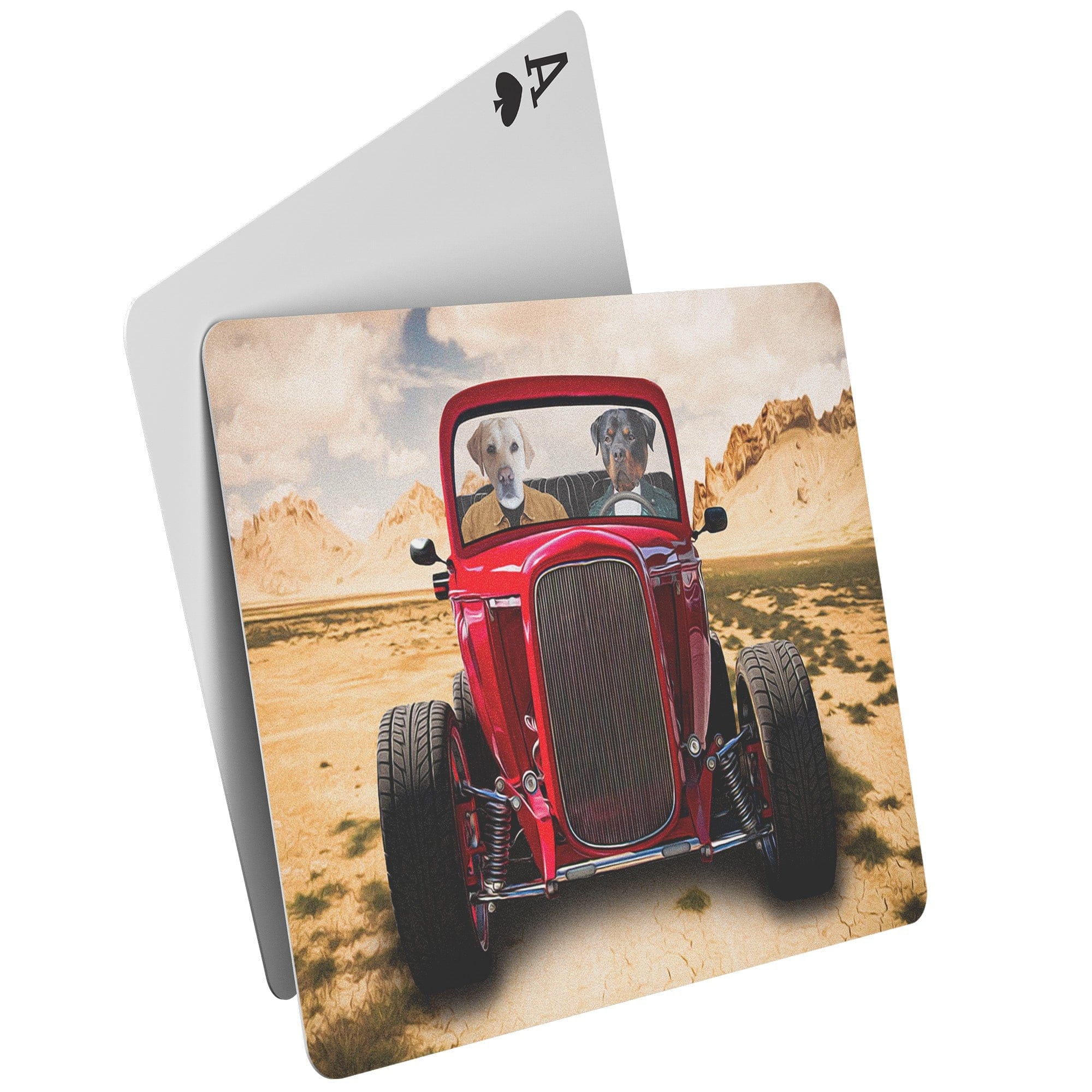 &#39;The Hot Rod&#39; Personalized 2 Pet Playing Cards