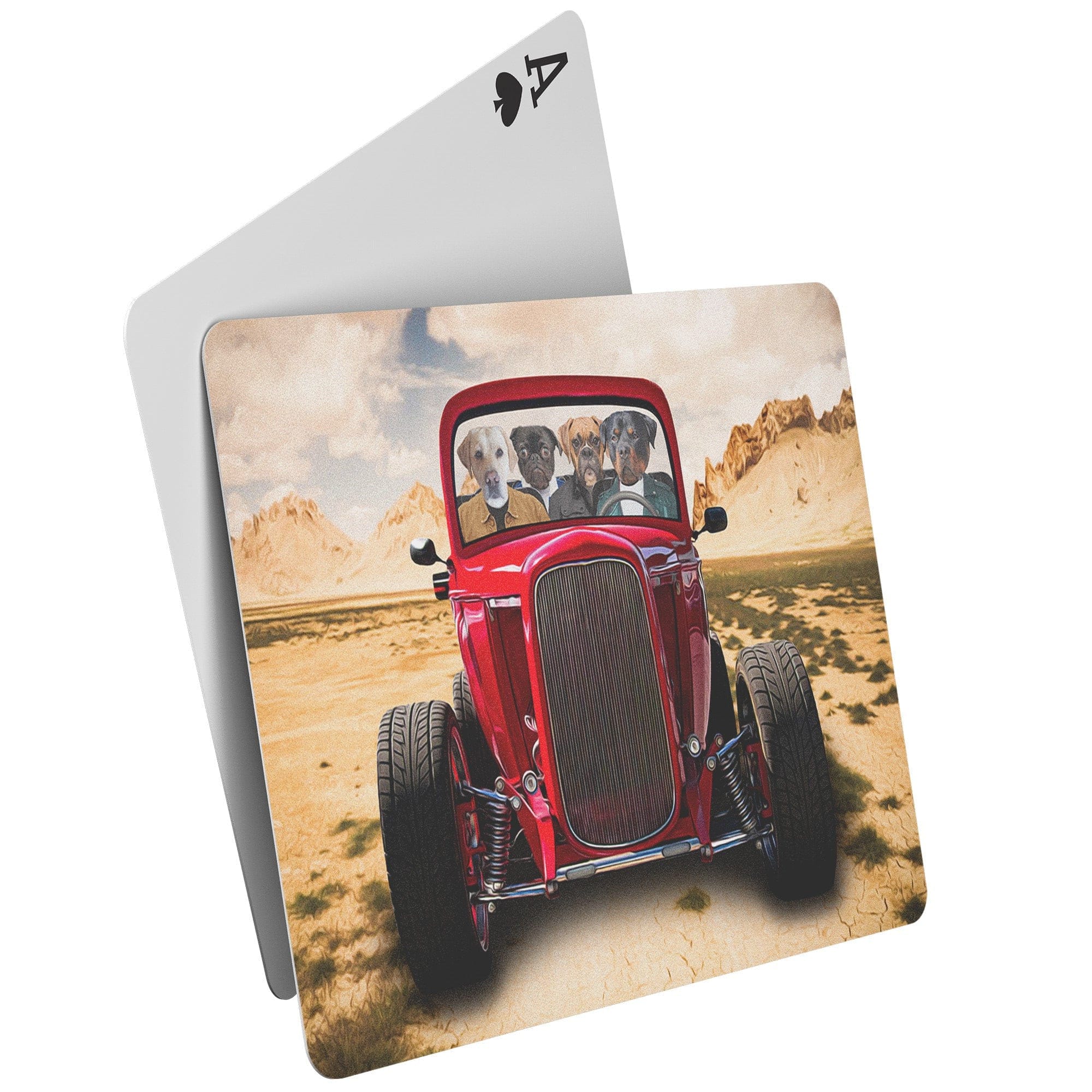 &#39;The Hot Rod&#39; Personalized 4 Pet Playing Cards