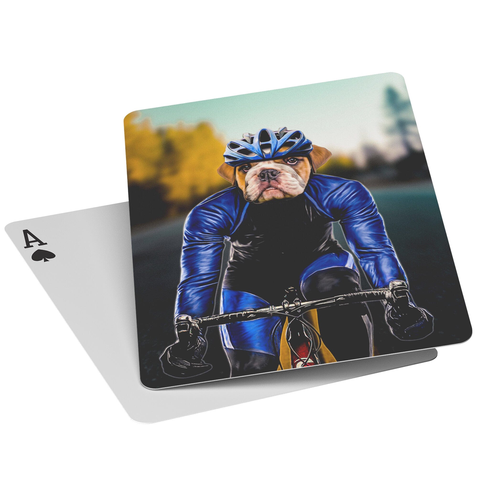 &#39;The Male Cyclist&#39; Personalized Pet Playing Cards