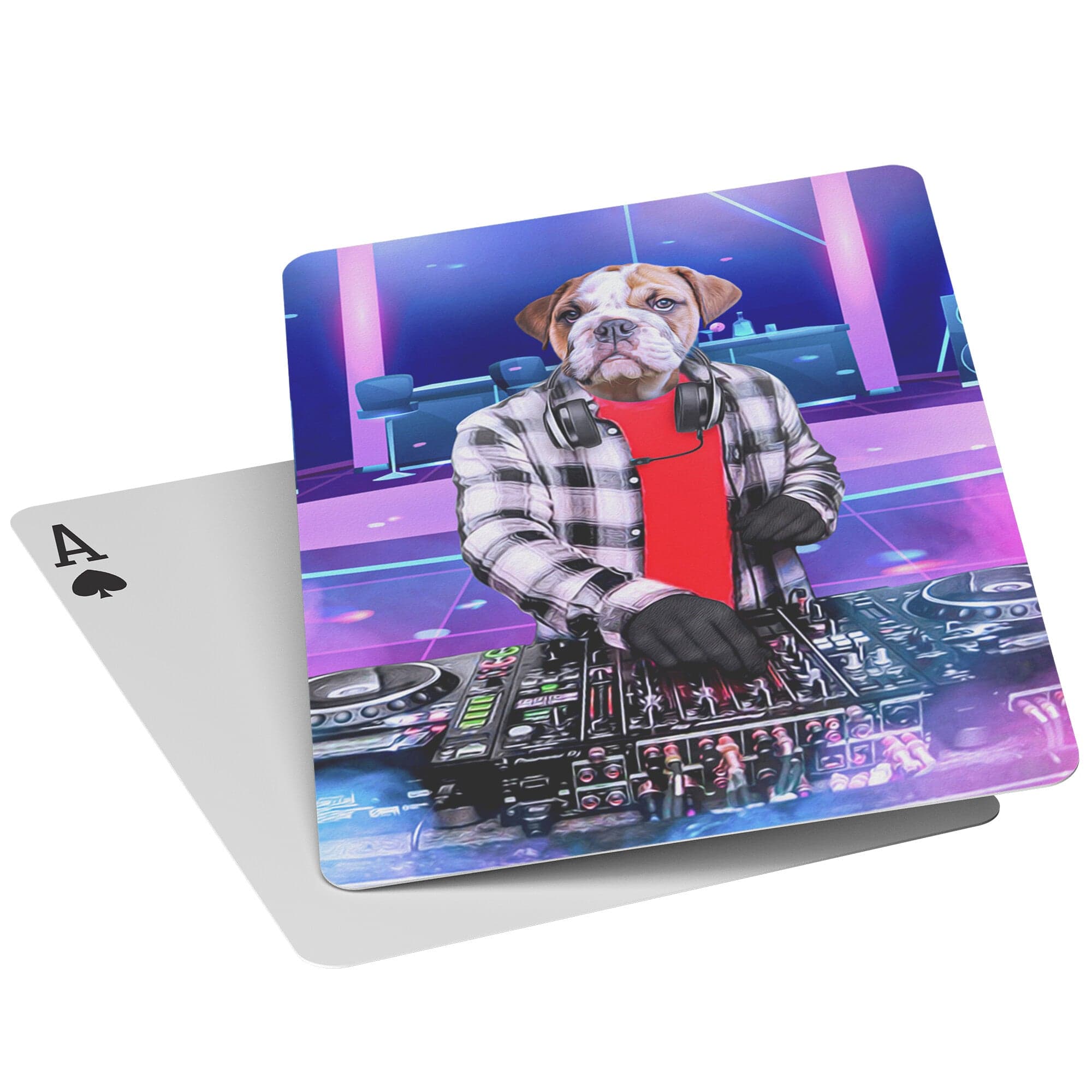 &#39;The Male DJ&#39; Personalized Pet Playing Cards