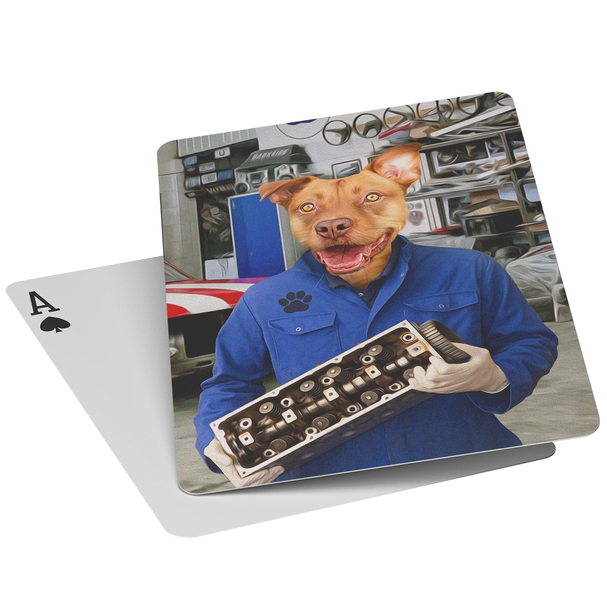 &#39;The Mechanic&#39; Personalized Pet Playing Cards