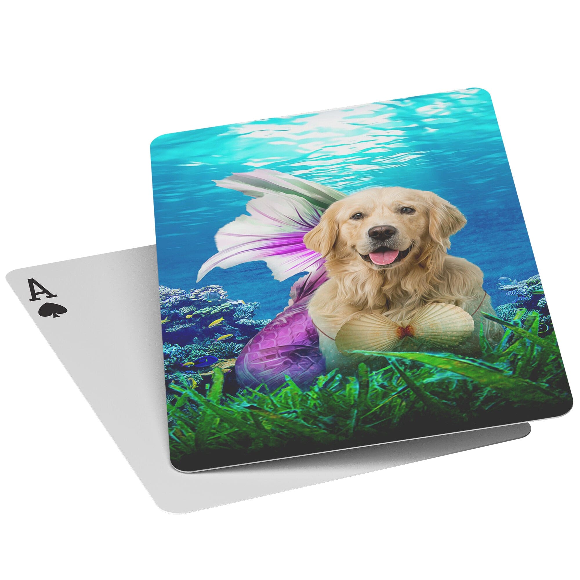 &#39;The Mermaid&#39; Personalized Pet Playing Cards
