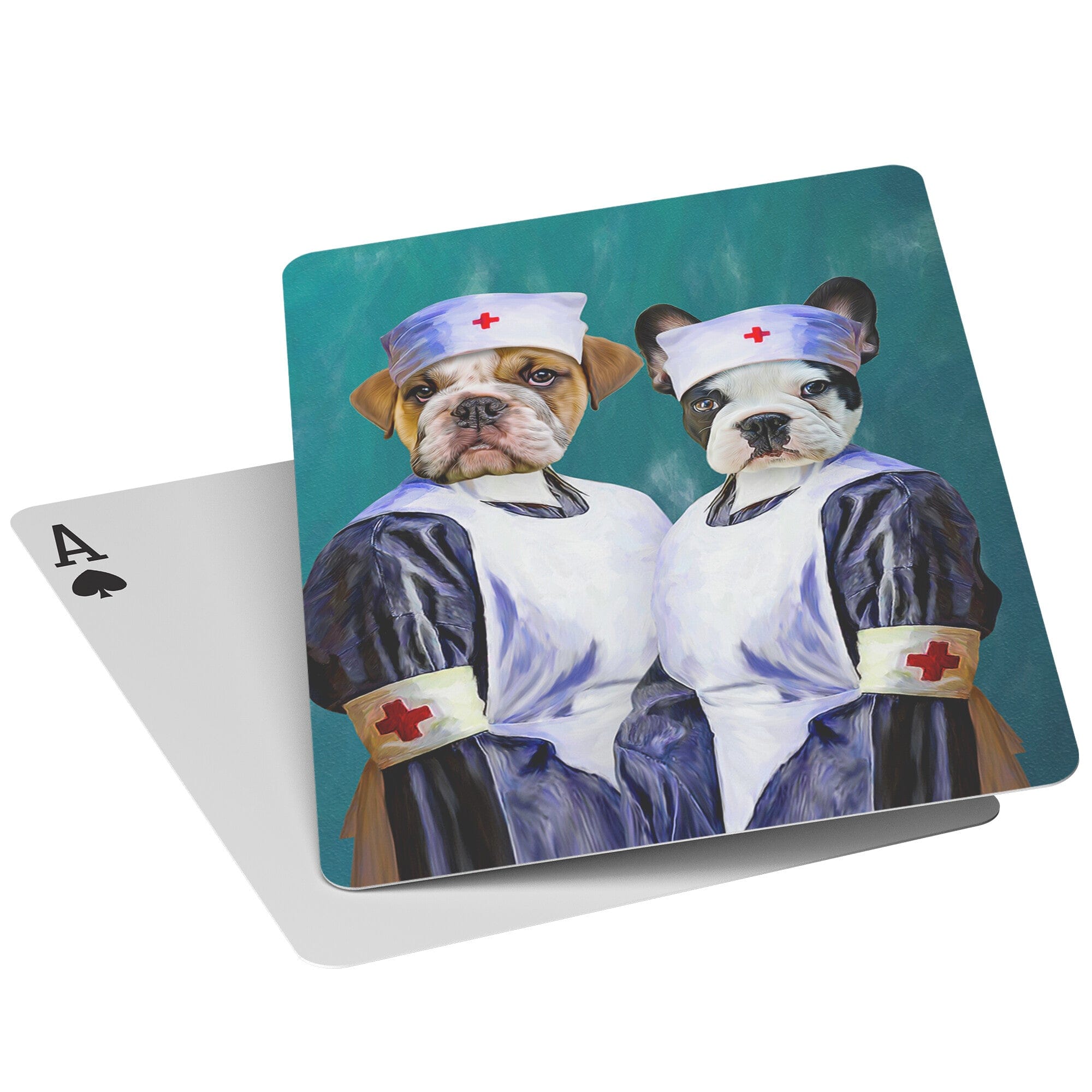 &#39;The Nurses&#39; Personalized 2 Pet Playing Cards