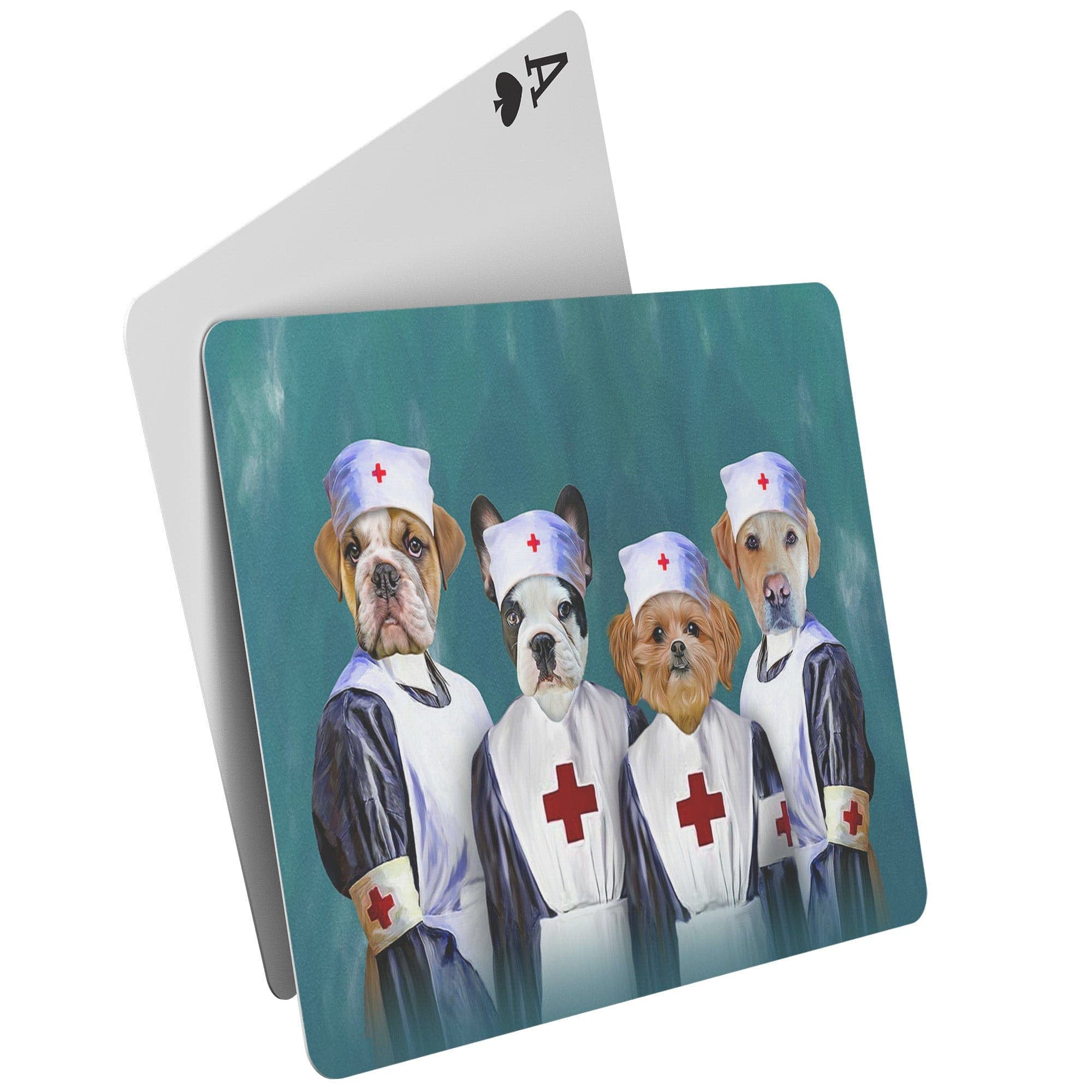 &#39;Las Enfermeras&#39; Naipes Personalizados de 4 Mascotas