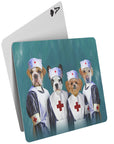 'Las Enfermeras' Naipes Personalizados de 4 Mascotas