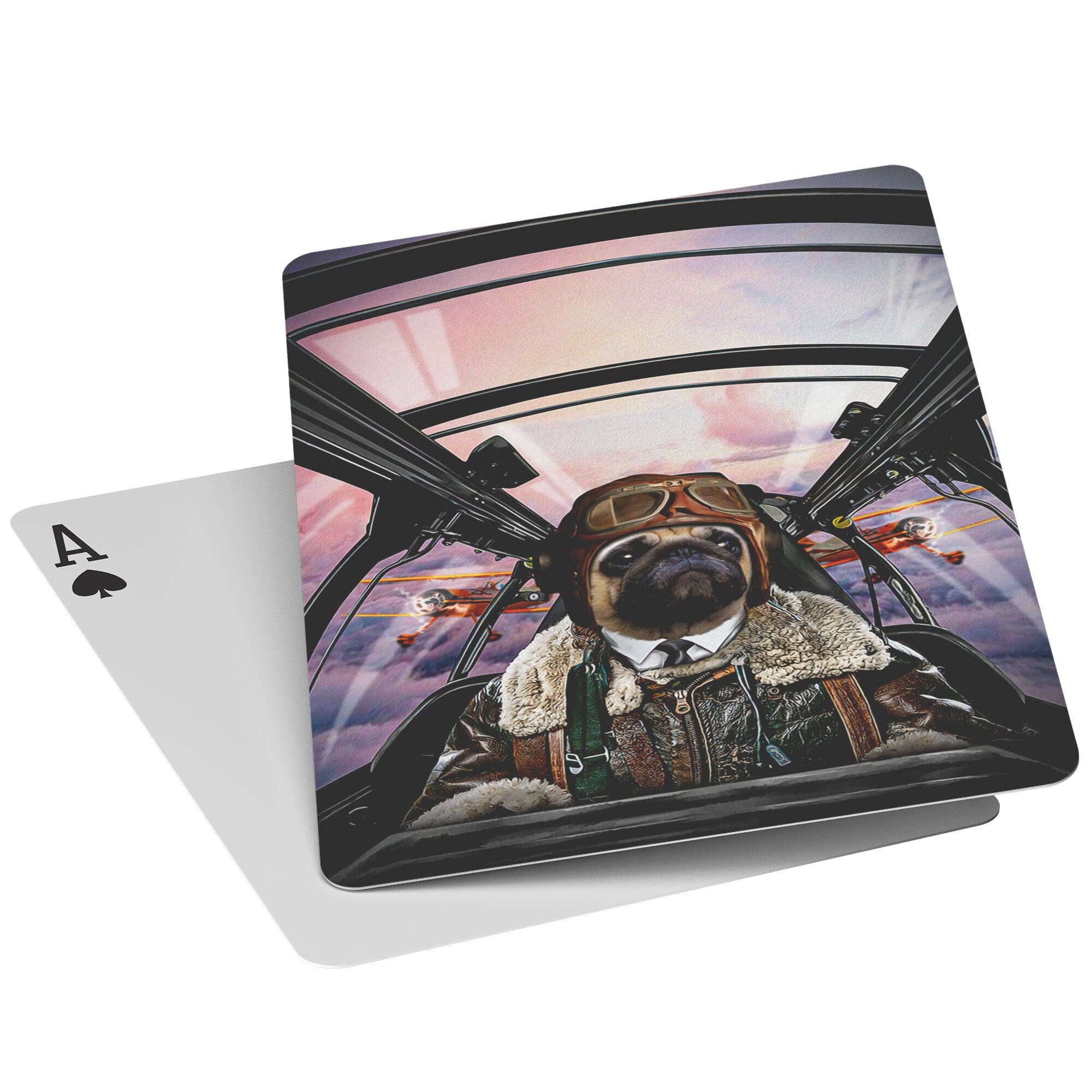&#39;The Pilot&#39; Personalized Pet Playing Cards