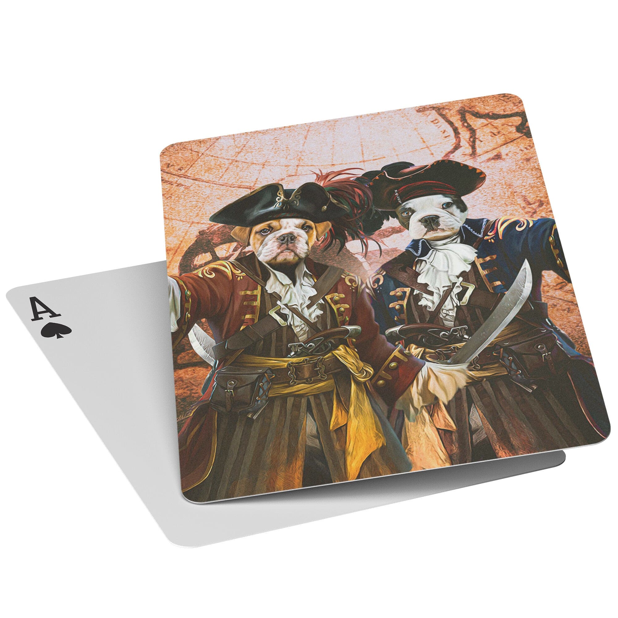 &#39;The Pirates&#39; Personalized 2 Pet Playing Cards