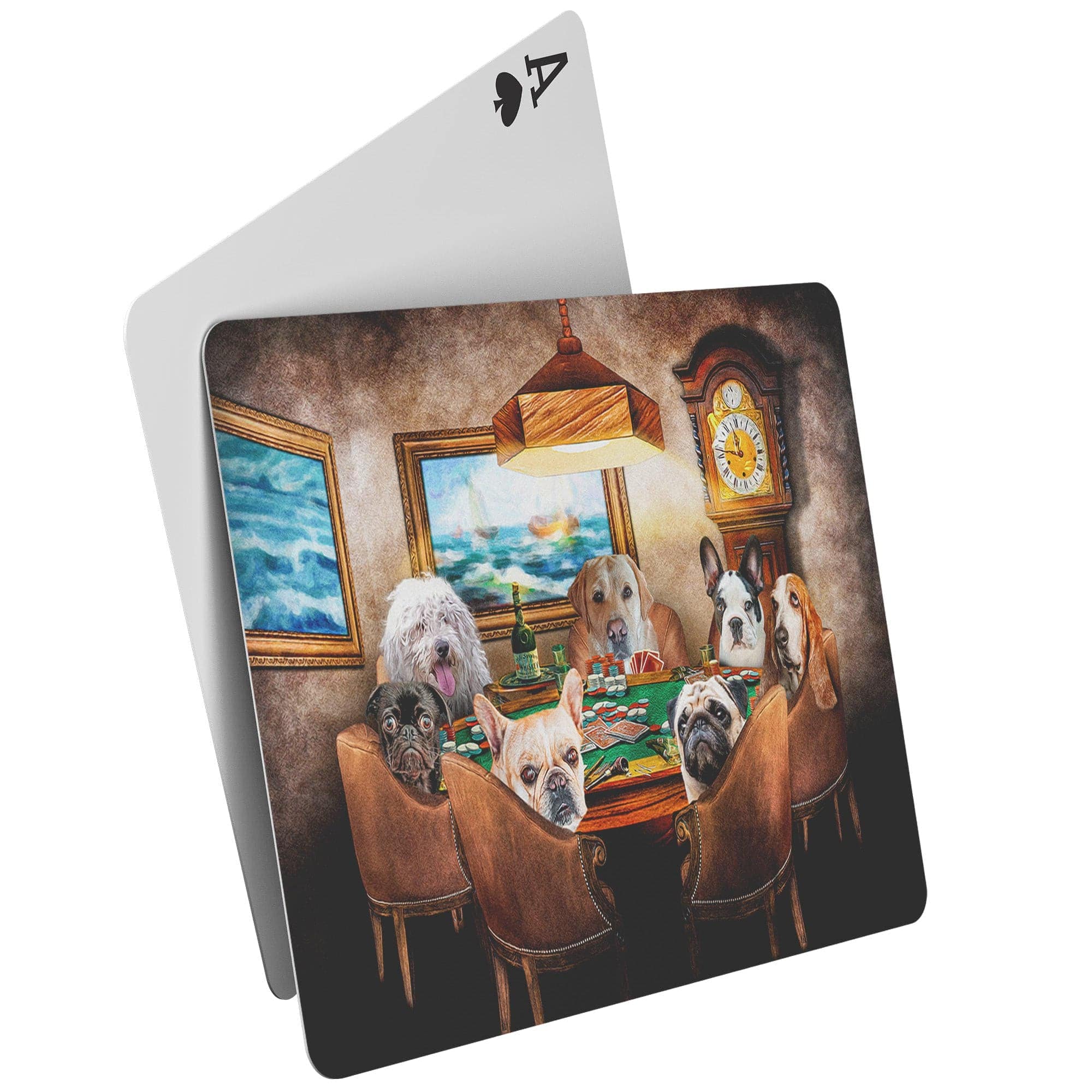 &#39;The Poker Players&#39; Personalized 7 Pet Playing Cards