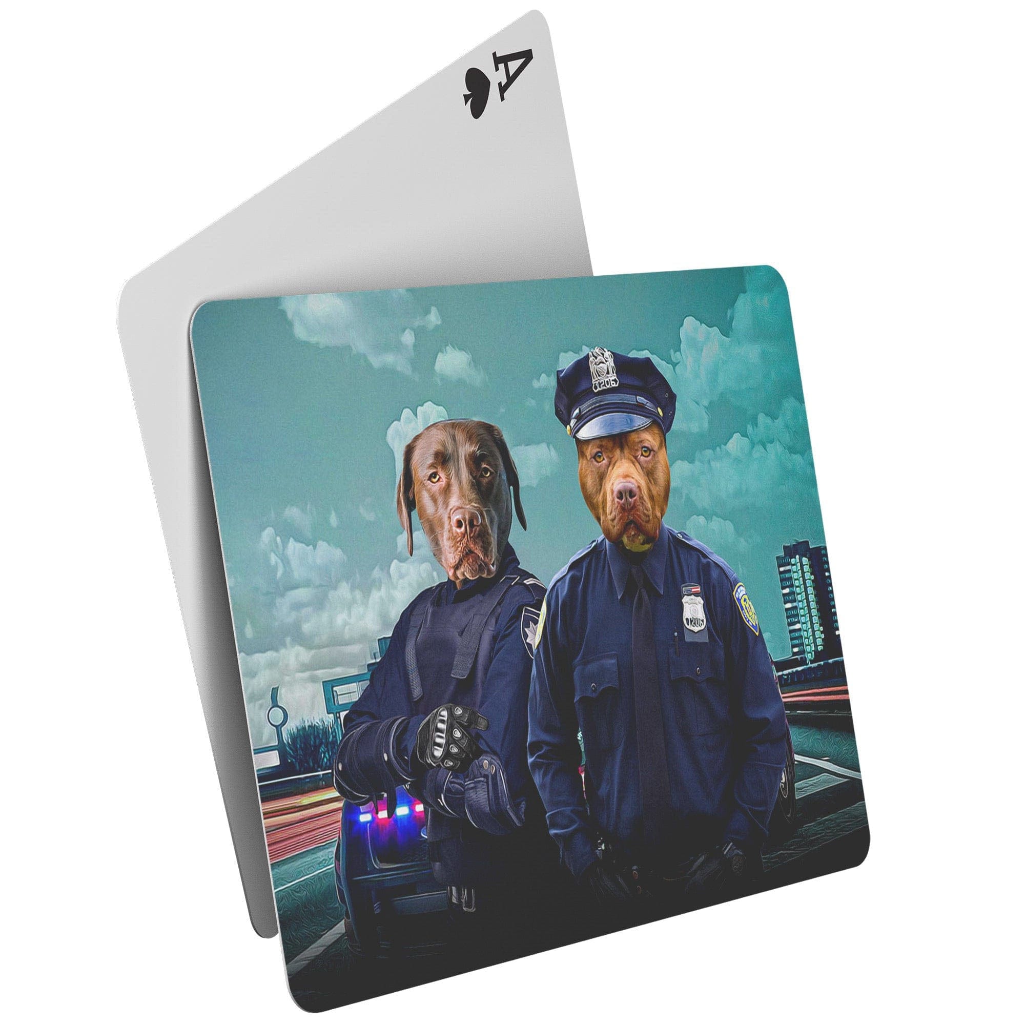 &#39;The Police Officers&#39; Personalized 2 Pet Playing Cards