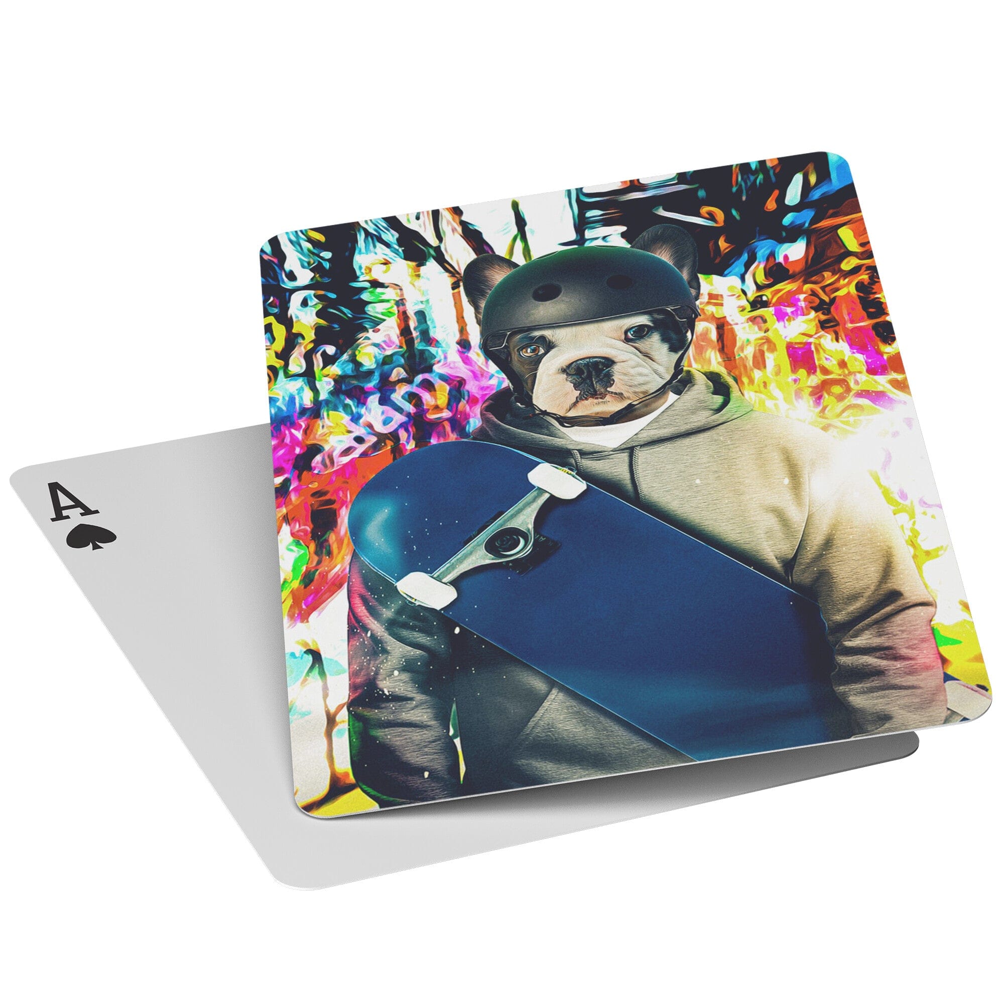 &#39;The Skateboarder&#39; Personalized Pet Playing Cards