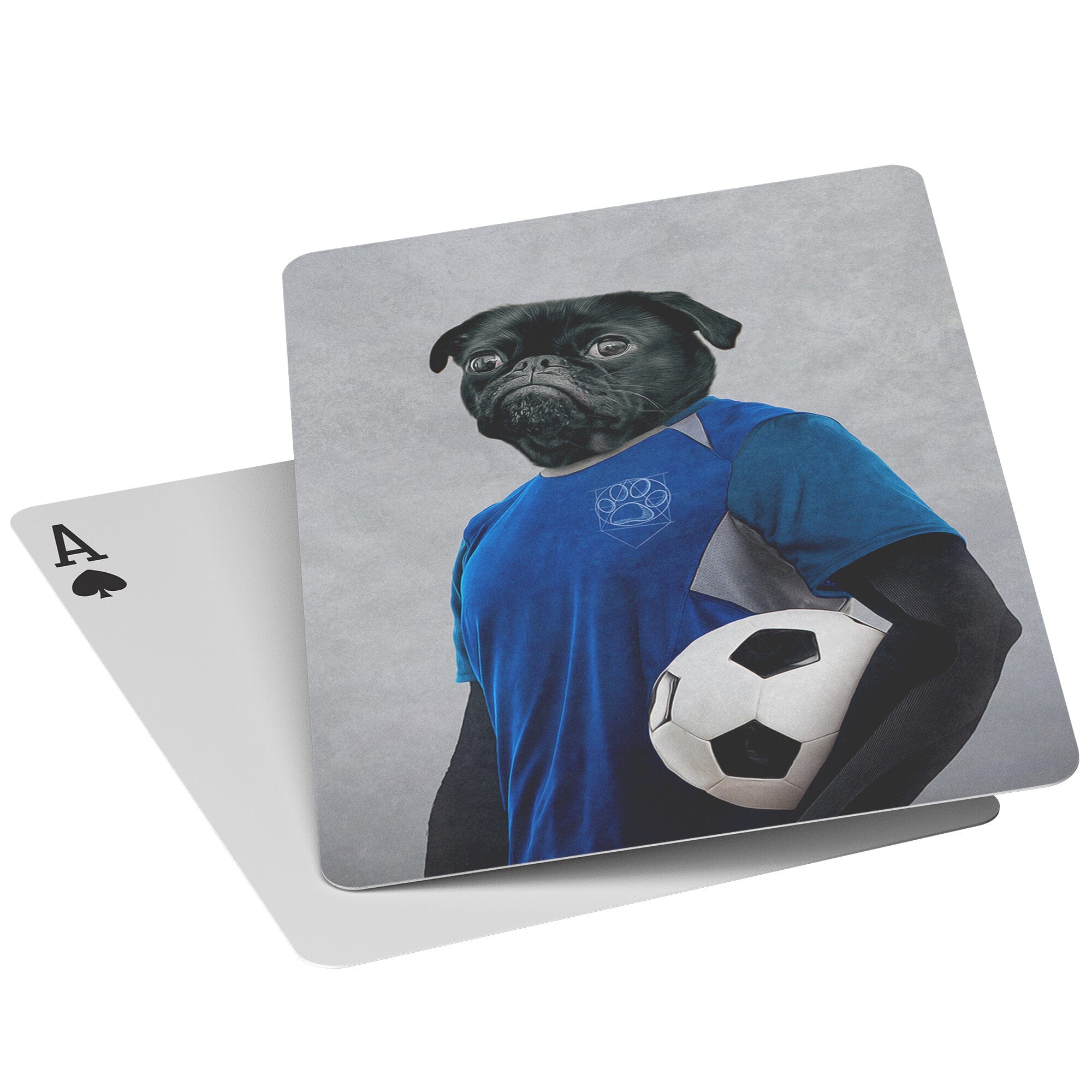 &#39;The Soccer Player&#39; Personalized Pet Playing Cards