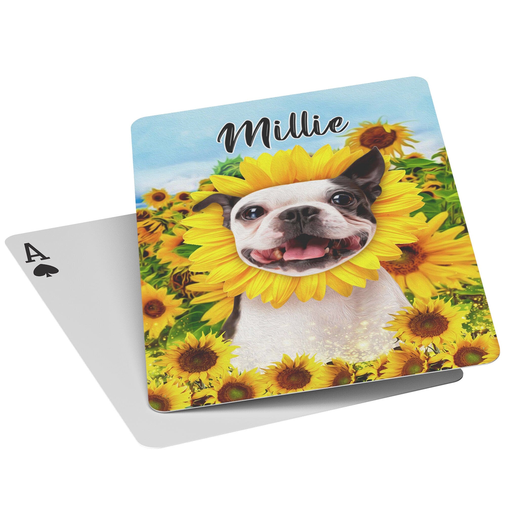 &#39;The Sunflower&#39; Personalized Pet Playing Cards