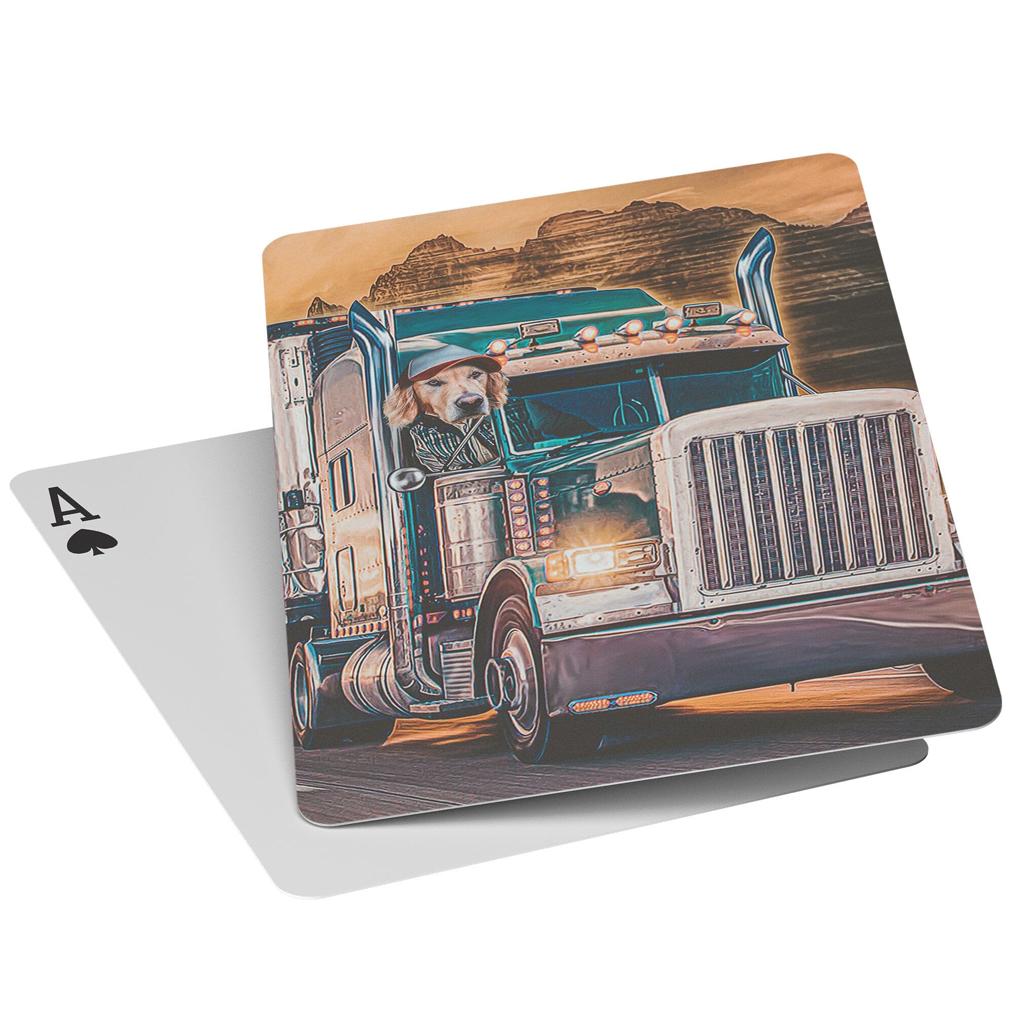 &#39;The Trucker&#39; Personalized Pet Playing Cards