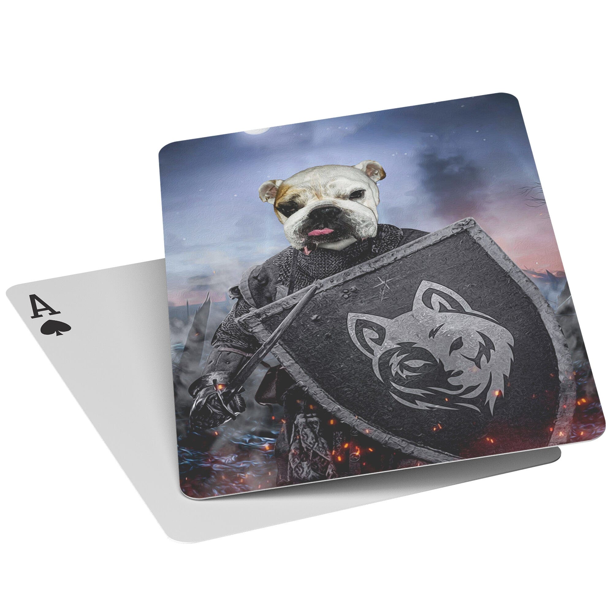 &#39;The Warrior&#39; Personalized Pet Playing Cards