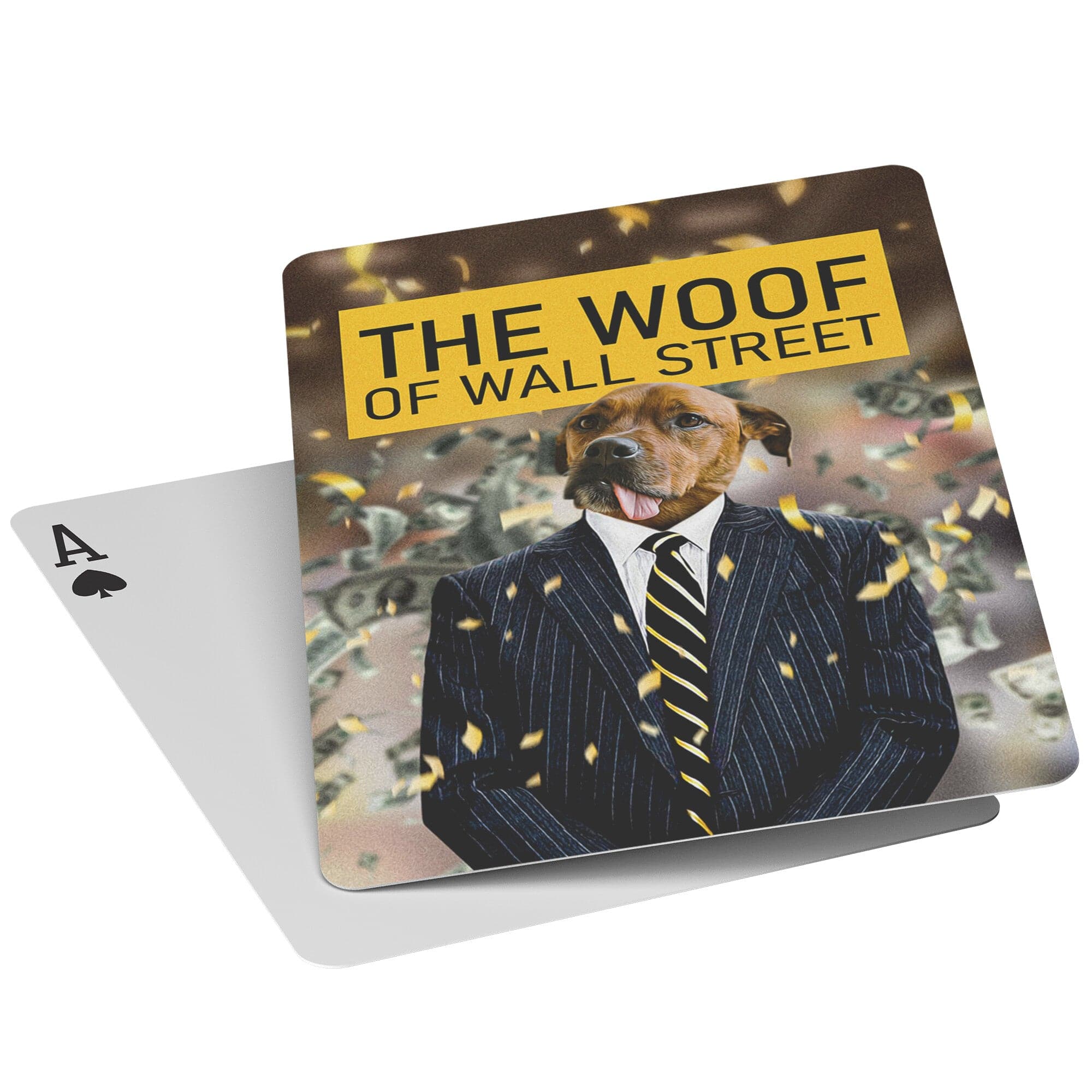 &#39;The Woof of Wall Street&#39; Personalized Pet Playing Cards