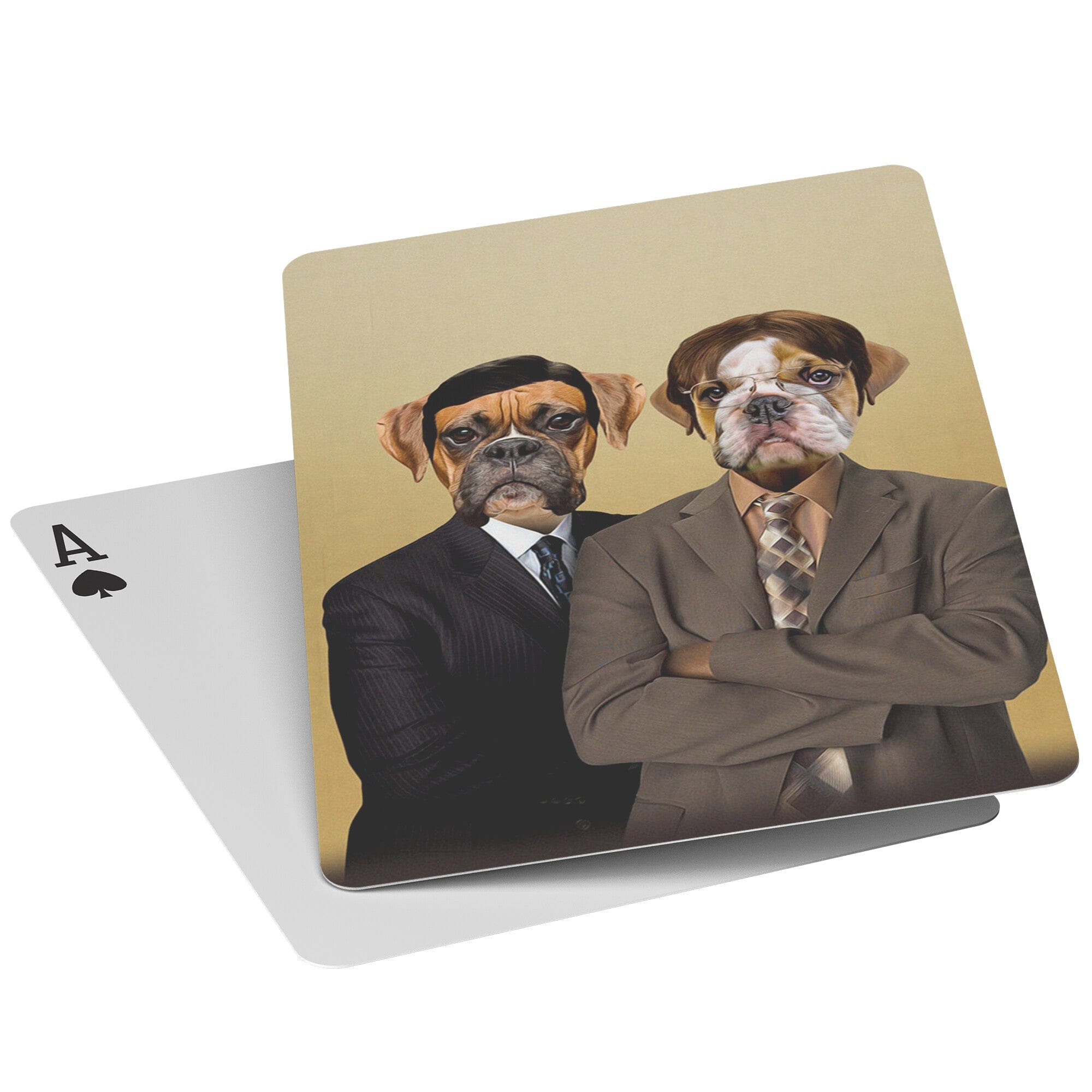 &#39;The Woofice&#39; Personalized 2 Pet Playing Cards