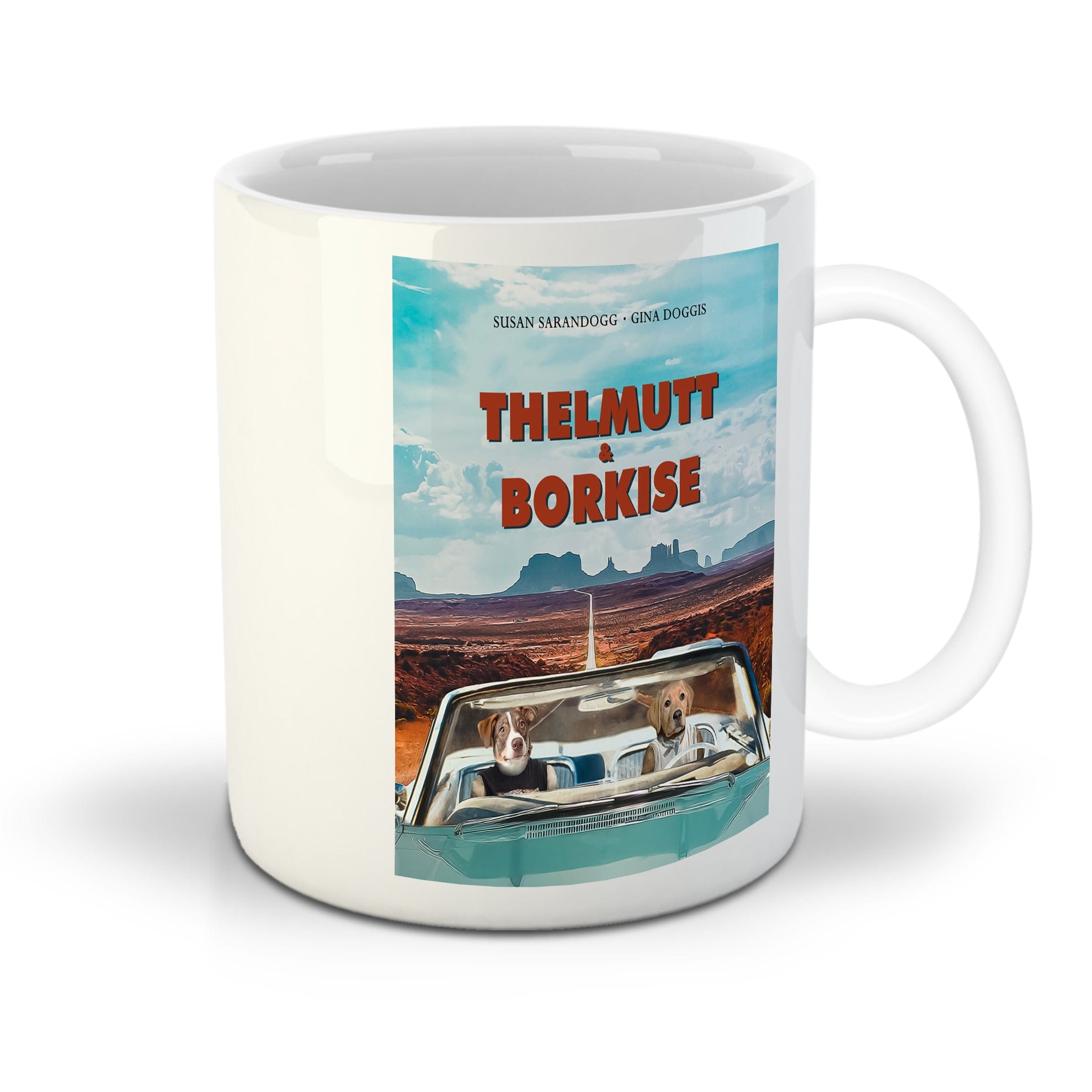 &#39;Thelmutt and Borkise&#39; Personalized 2 Pet Mug