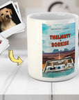 Taza personalizada para 2 mascotas 'Thelmutt y Borkise'