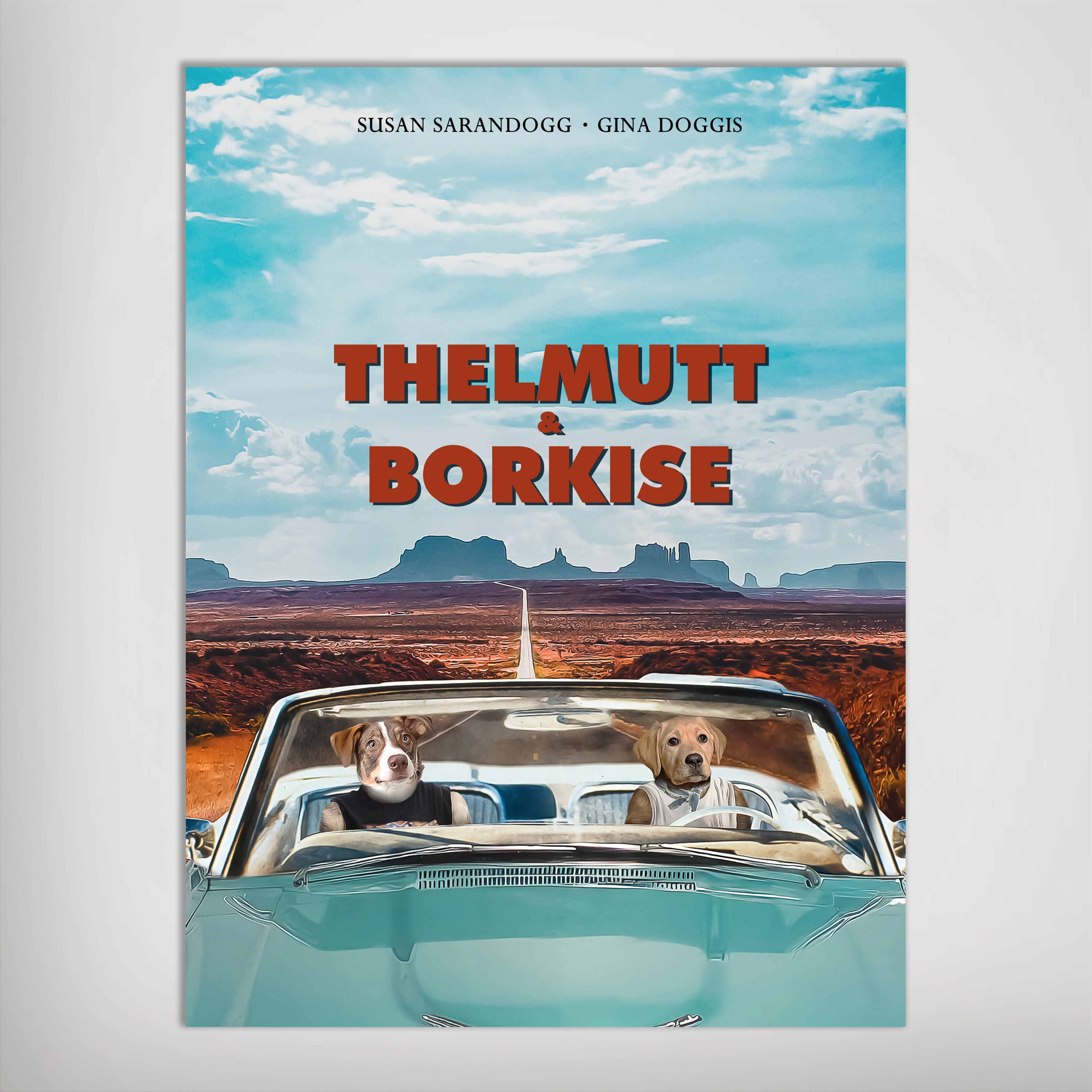 &#39;Thelmutt and Borkise&#39; Personalized 2 Pet Poster