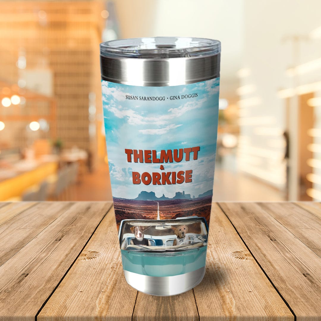 &#39;Thelmutt and Borkise&#39; Personalized 2 Pet Tumbler