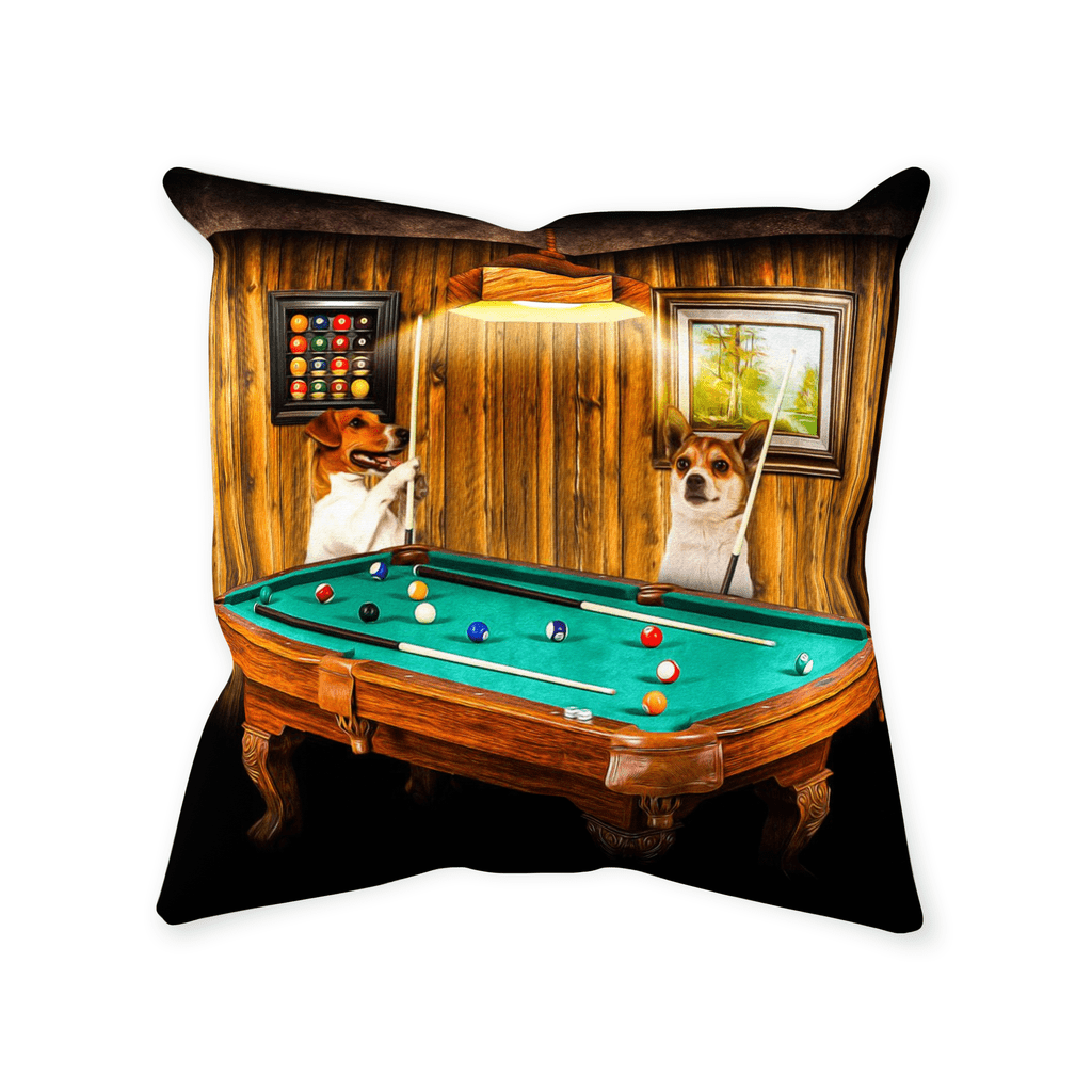&#39;The Pool Players&#39; Personalized 2 Pet Throw Pillow