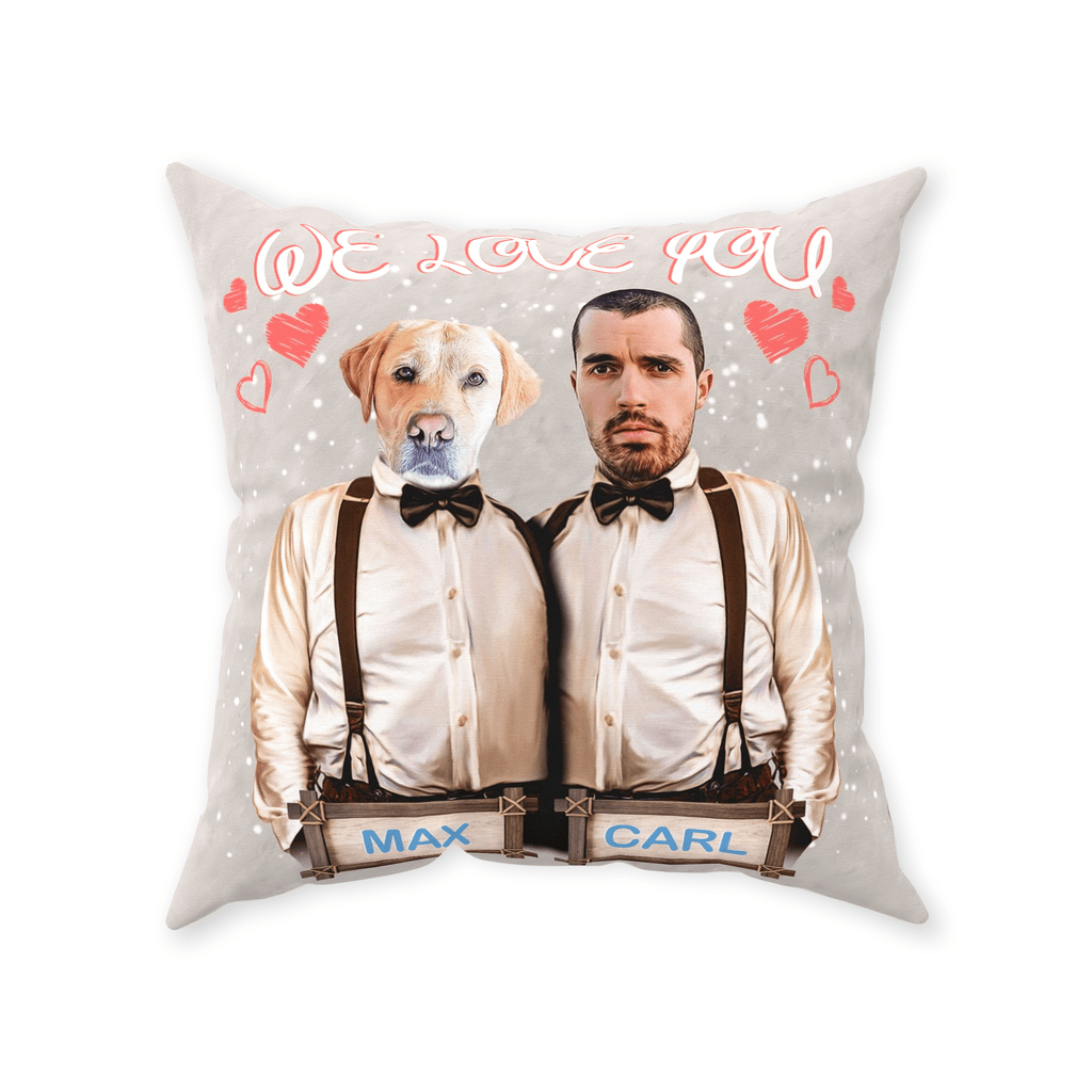 &#39;We Love You&#39; Personalized Pet/Human Throw Pillow