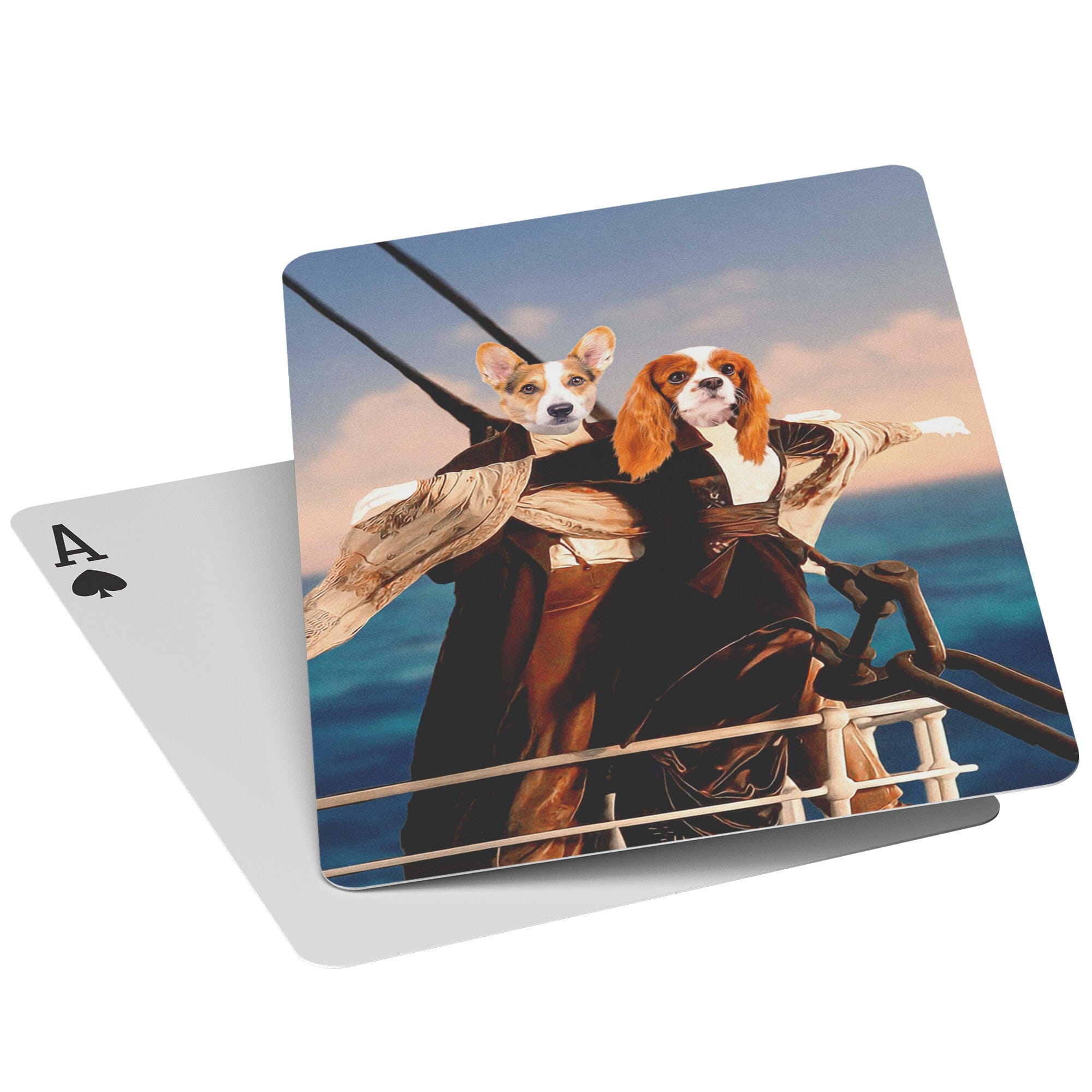 &#39;Titanic Doggos&#39; Personalized 2 Pet Playing Cards