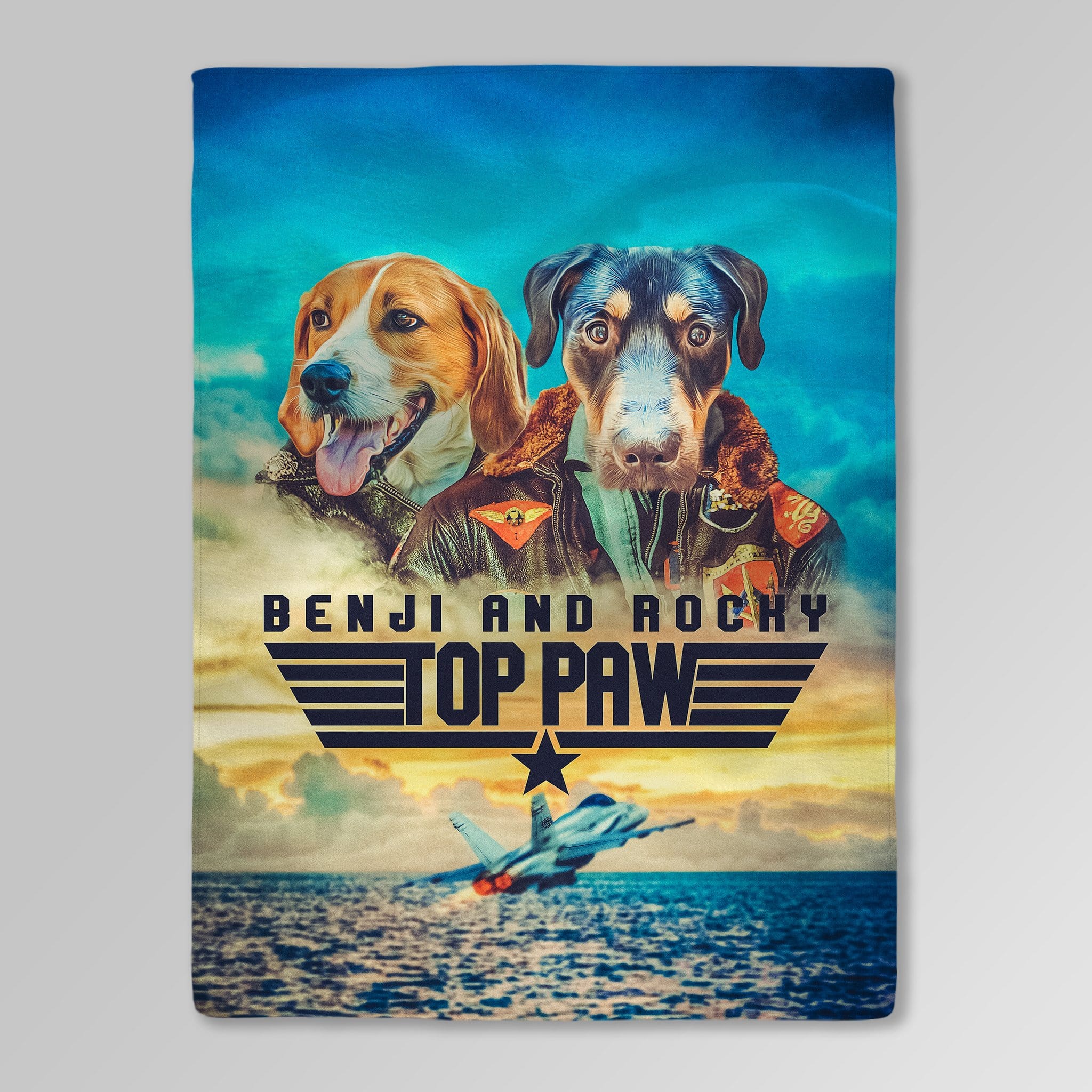 &#39;Top Paw&#39; Personalized 2 Pet Blanket