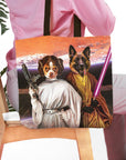 'Princess Leidown & Jedi-Doggo' Personalized 2 Pet Tote Bag