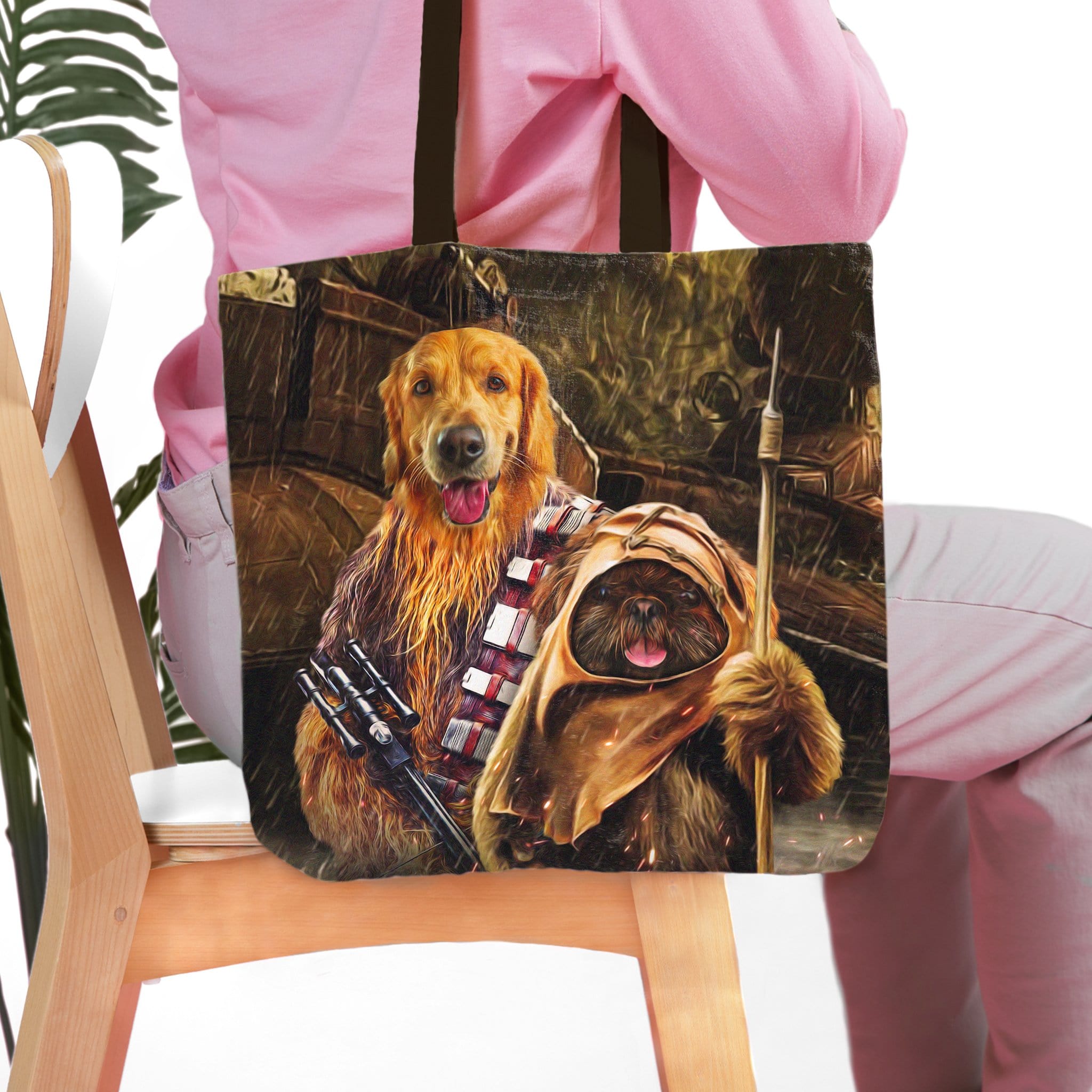 Bolsa de tela personalizada para 2 mascotas &#39;Chewdogga &amp;amp; Dogg-E-Wok&#39;