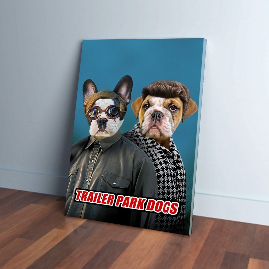 Lienzo personalizado para 2 mascotas &#39;Trailer Park Dogs 2&#39;